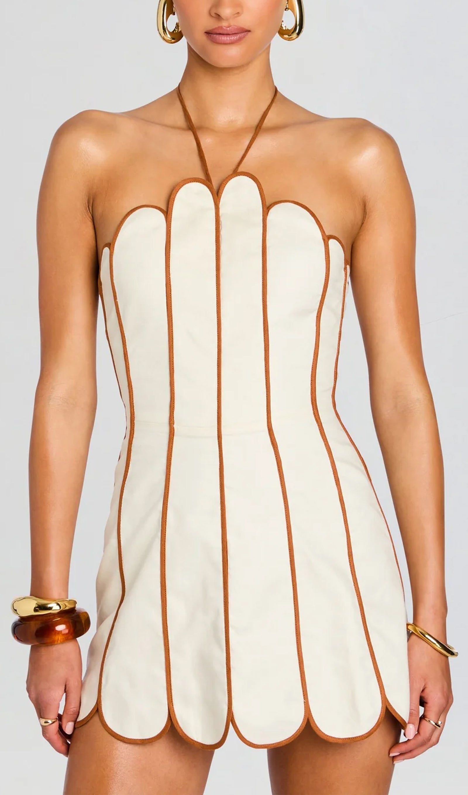 Scalloped Halter Dress Wedding Dress Js Collections Scalloped Lace Halter  Gown White