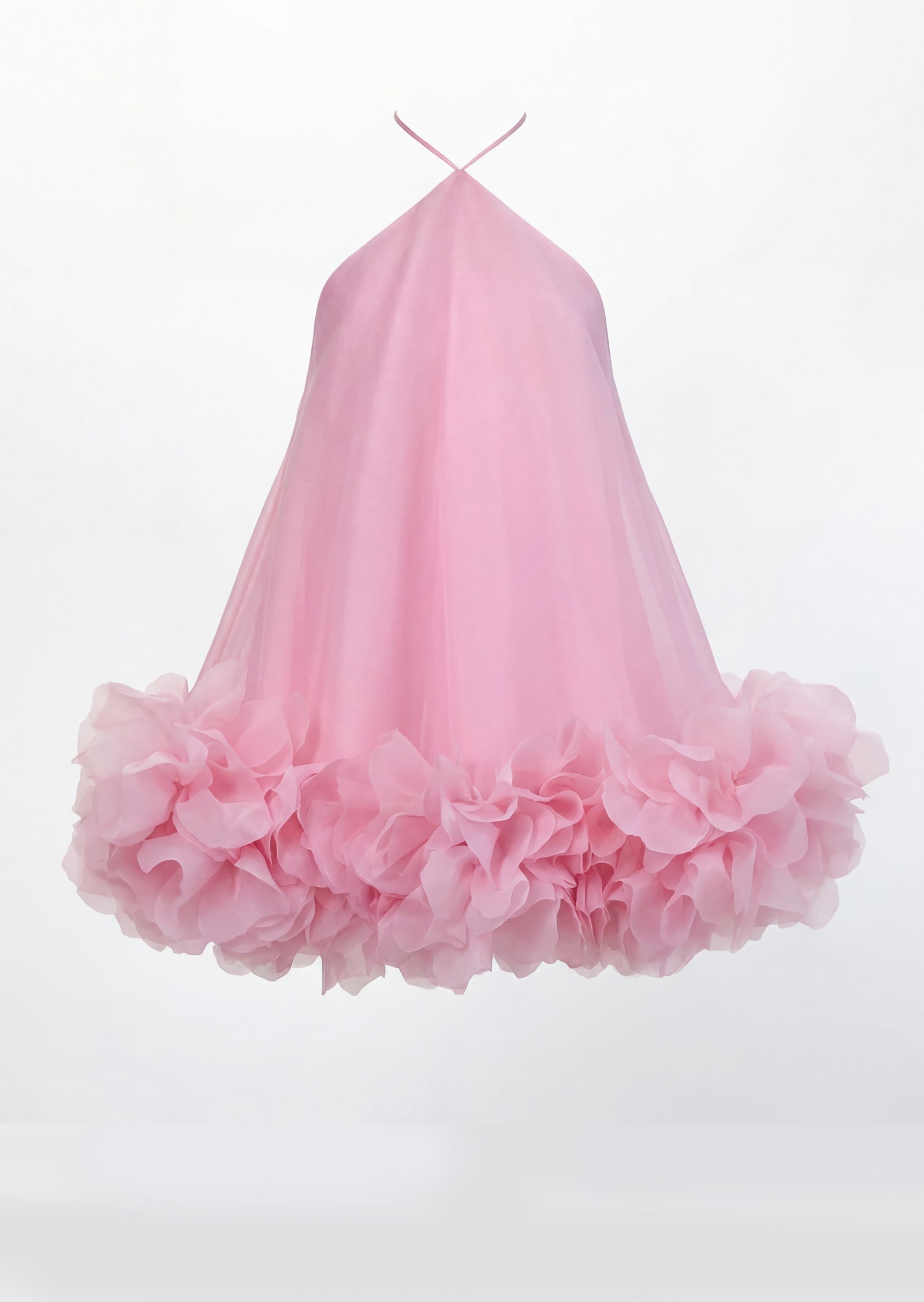 Floral Organza Mini Dress In Pink