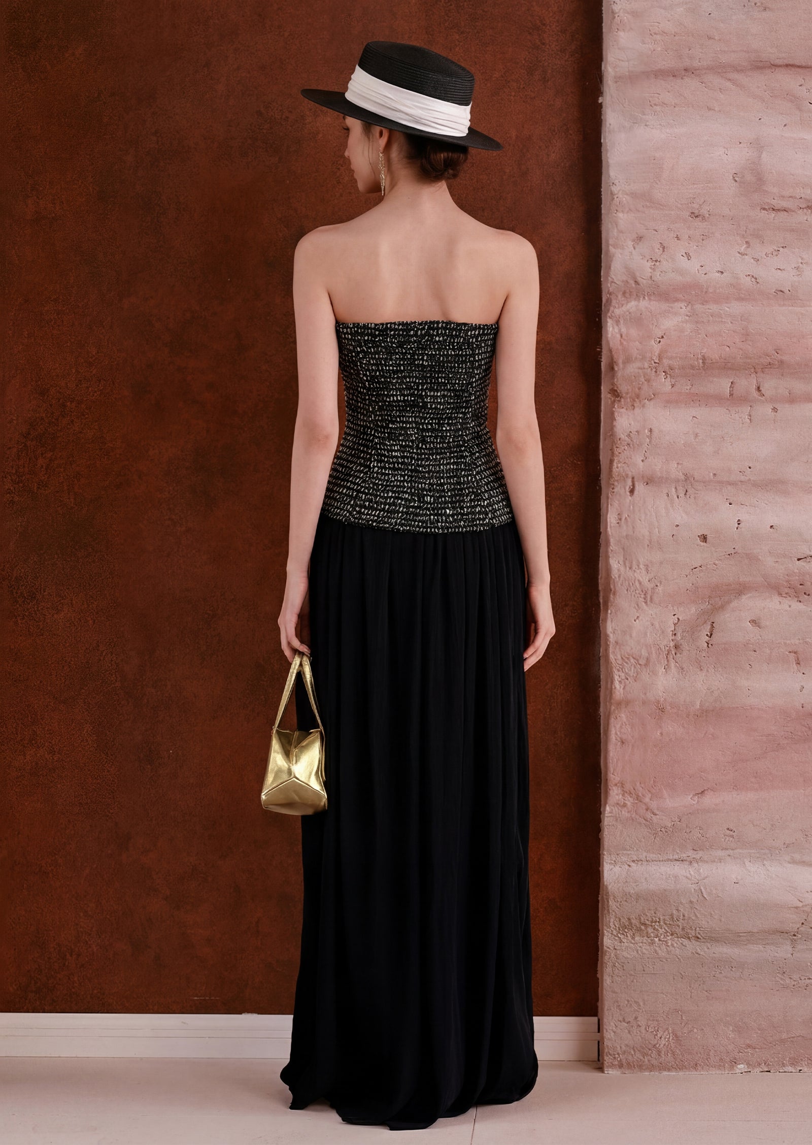 Midikleid in A-Linie mit Blumenmuster und Laternenärmeln