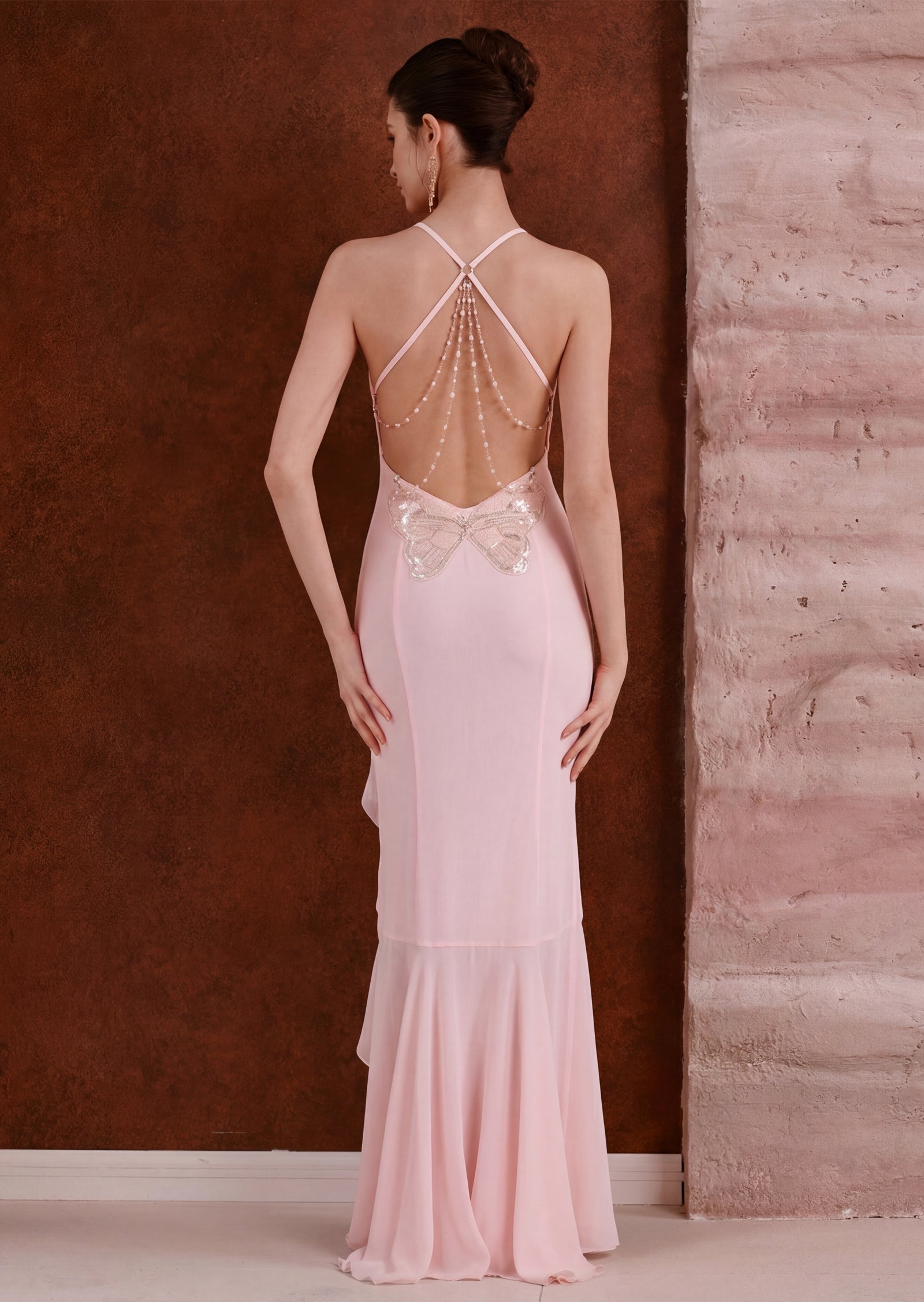 Xulia Chiffon Cowl-Neck Maxi Dress