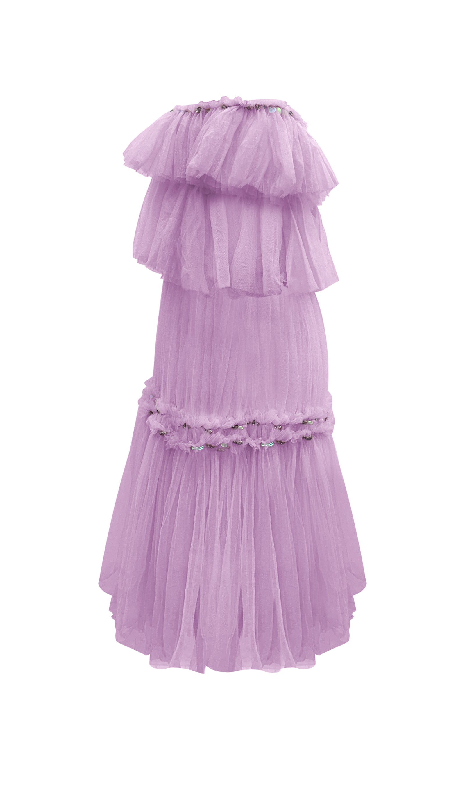 A Line Off Shoulder Layered Midi Dress