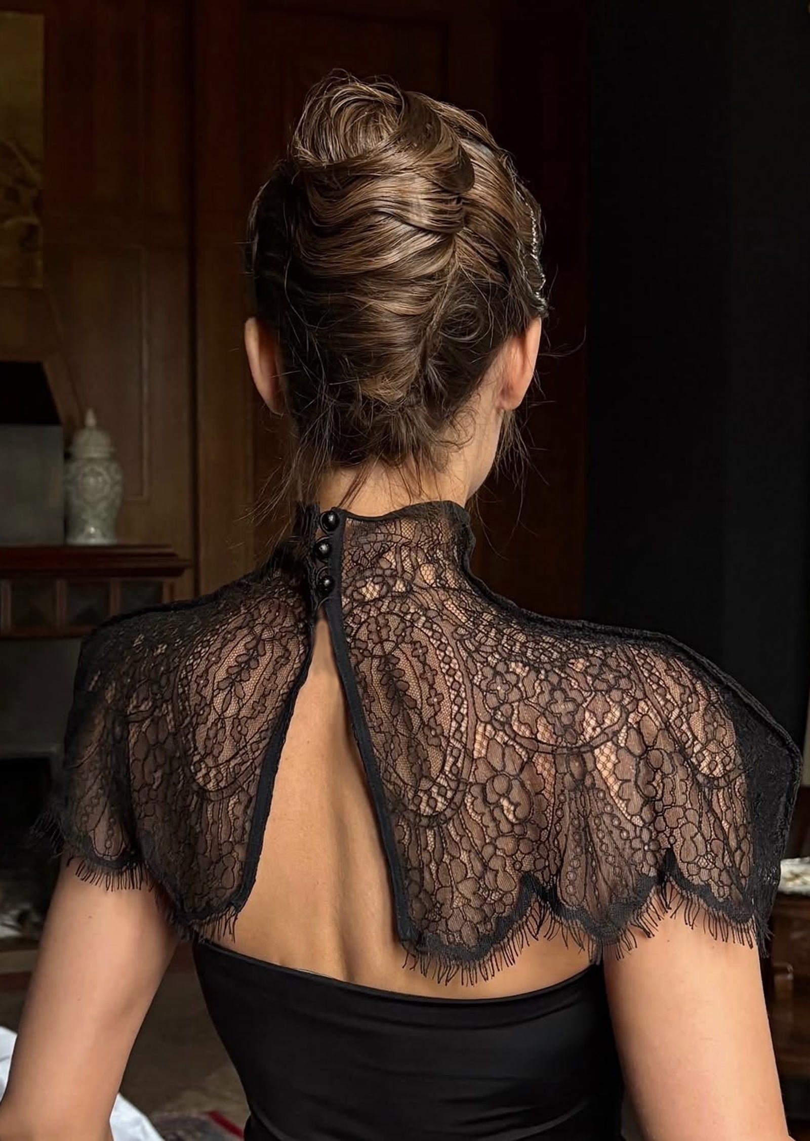 Midikleid in A-Linie mit Blumenmuster und Laternenärmeln