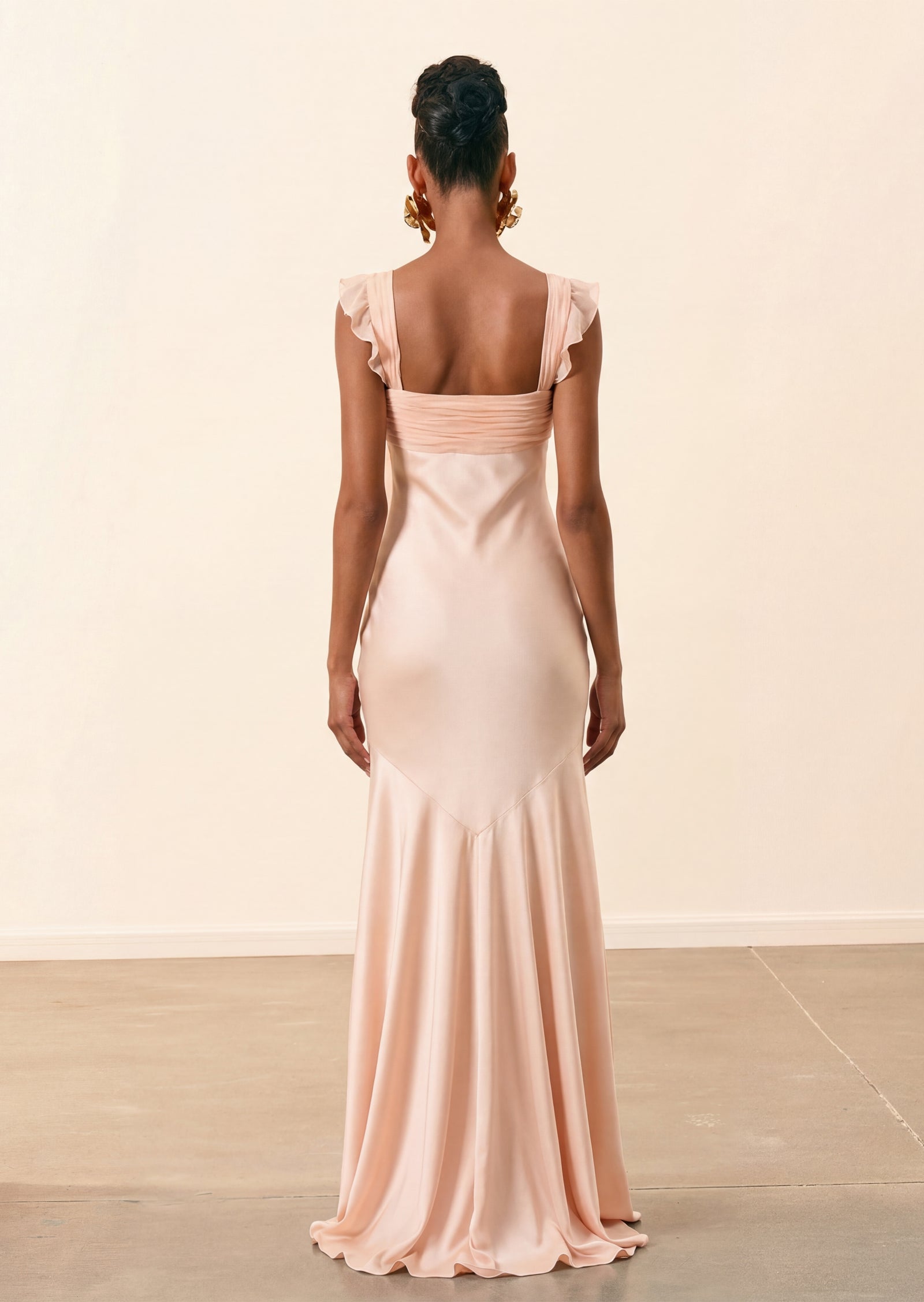 Midikleid in A-Linie mit Blumenmuster und Laternenärmeln