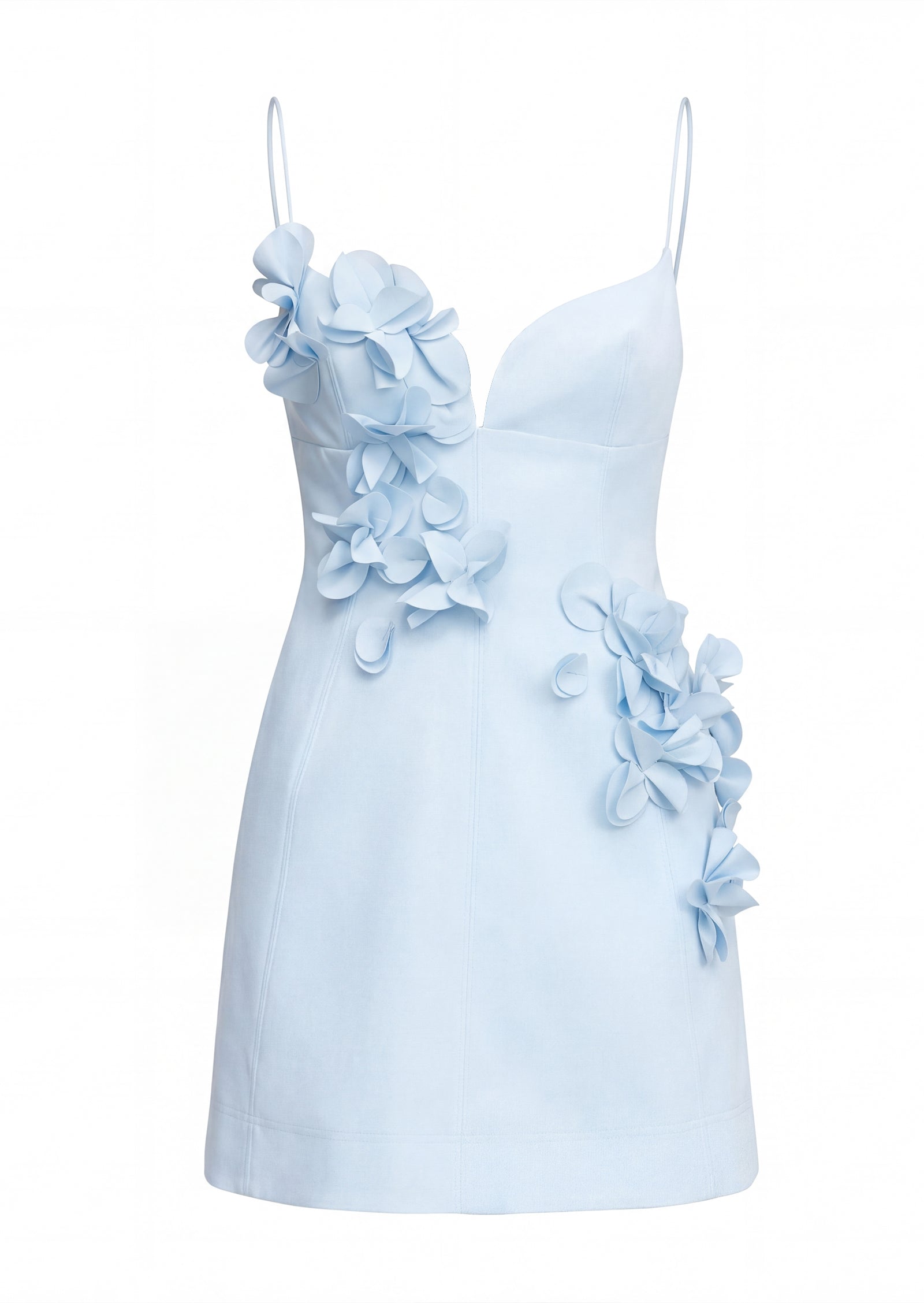 Midikleid in A-Linie mit Blumenmuster und Laternenärmeln