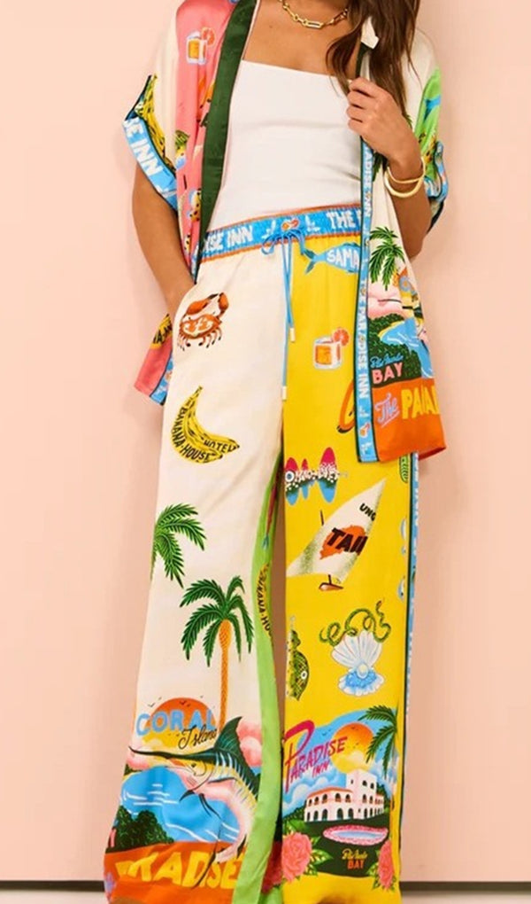 Outfits Hawaiian Two Piece Shirt and Pants Set