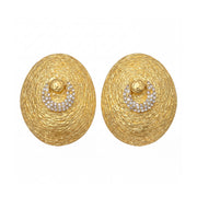 Dora Plated Oval Stud Earrings