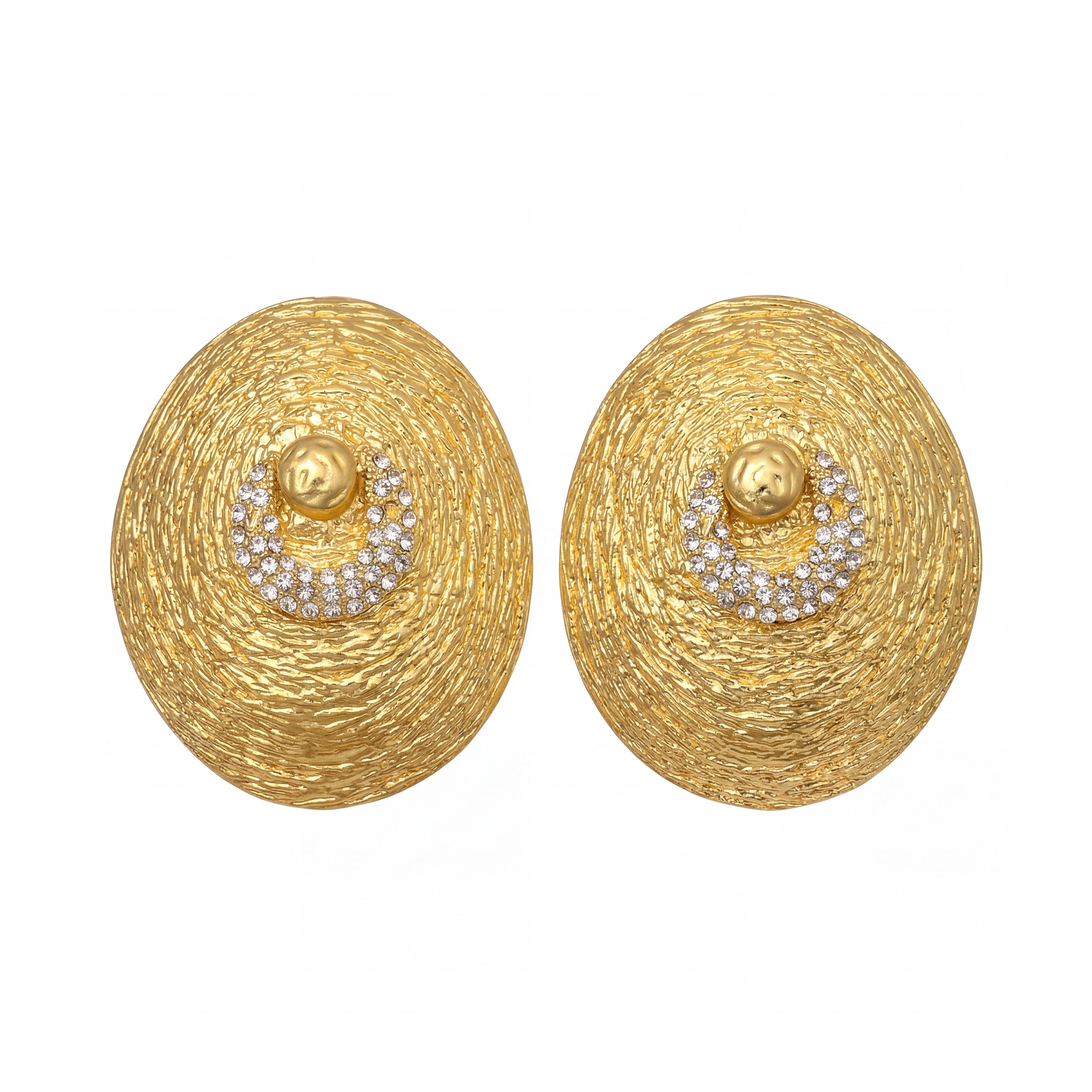 Dora Plated Oval Stud Earrings