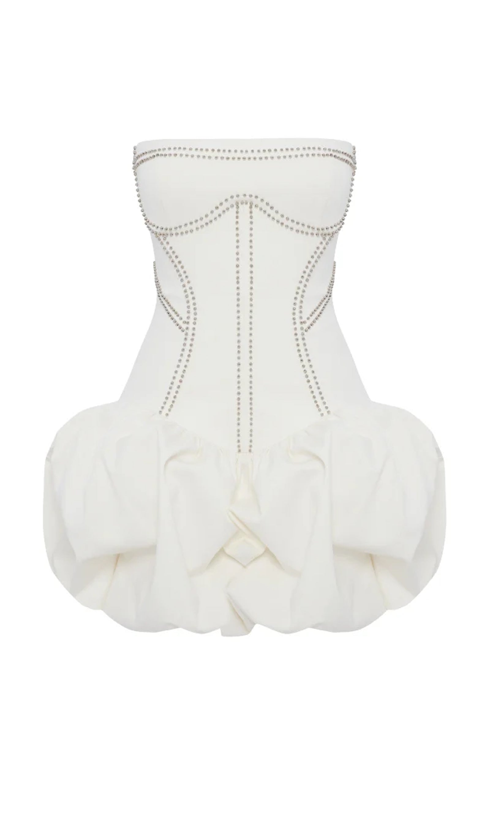 Gabardine Mini Dress In White