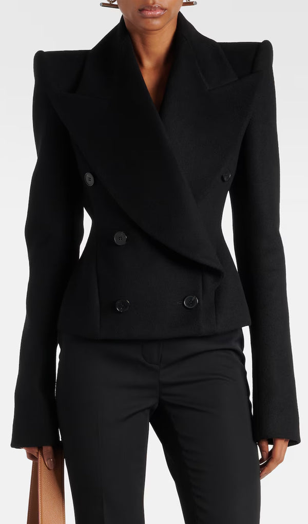 Double Breasted Wool And Cashmere Blazer