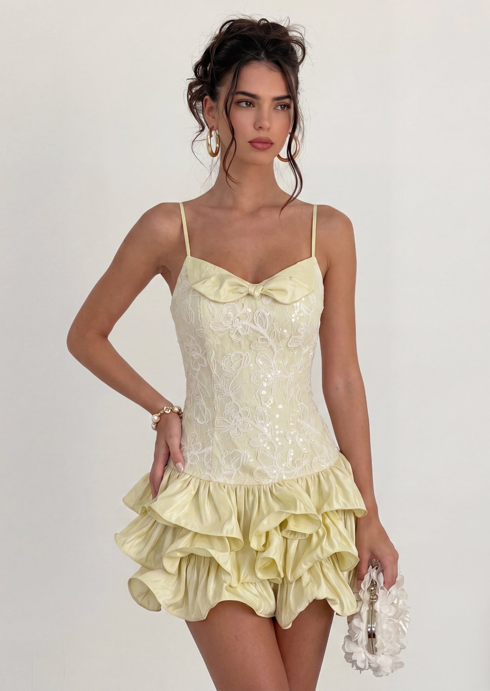 Perla Ruffled Mini Dress
