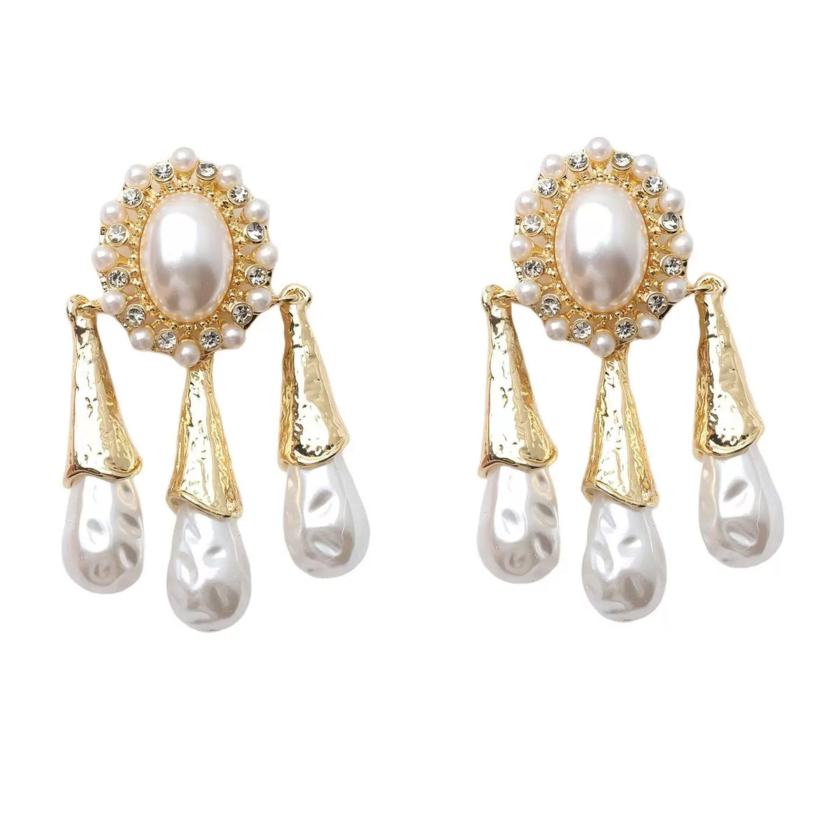 Edda Pearl Teardrop Tassel Earrings