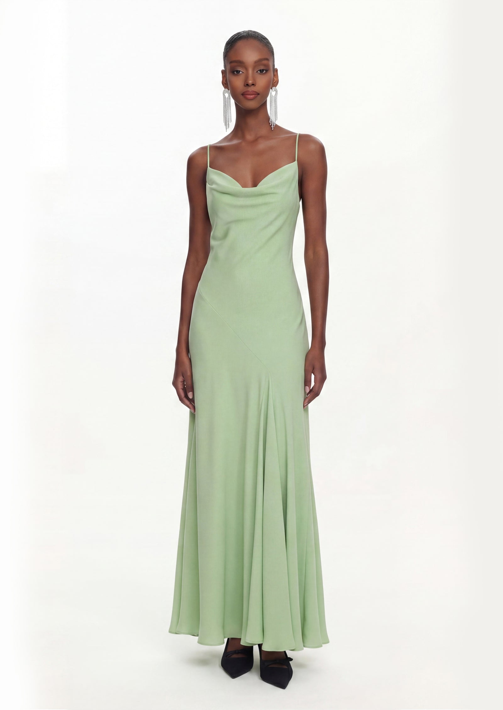 Vilma Chiffon Maxi Dress In Sage