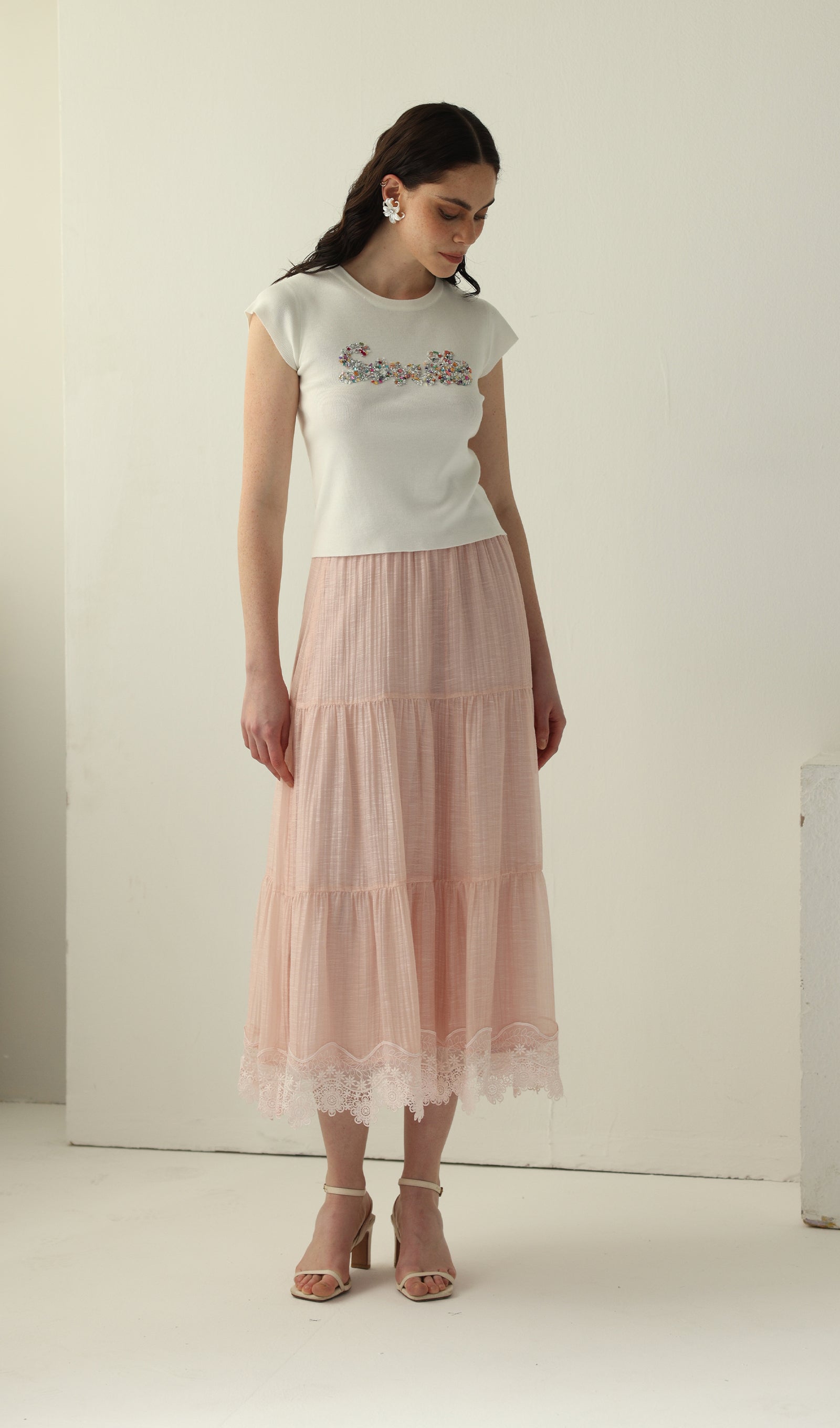 Lettering Knitted Top
