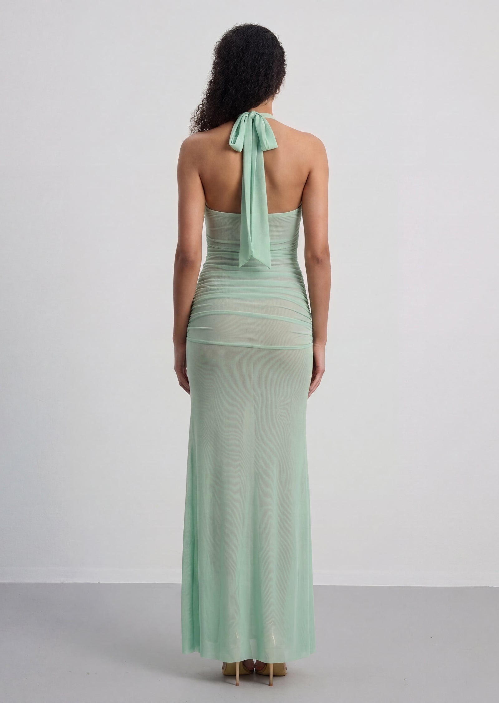 Midikleid in A-Linie mit Blumenmuster und Laternenärmeln