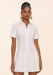 Midikleid in A-Linie mit Blumenmuster und Laternenärmeln