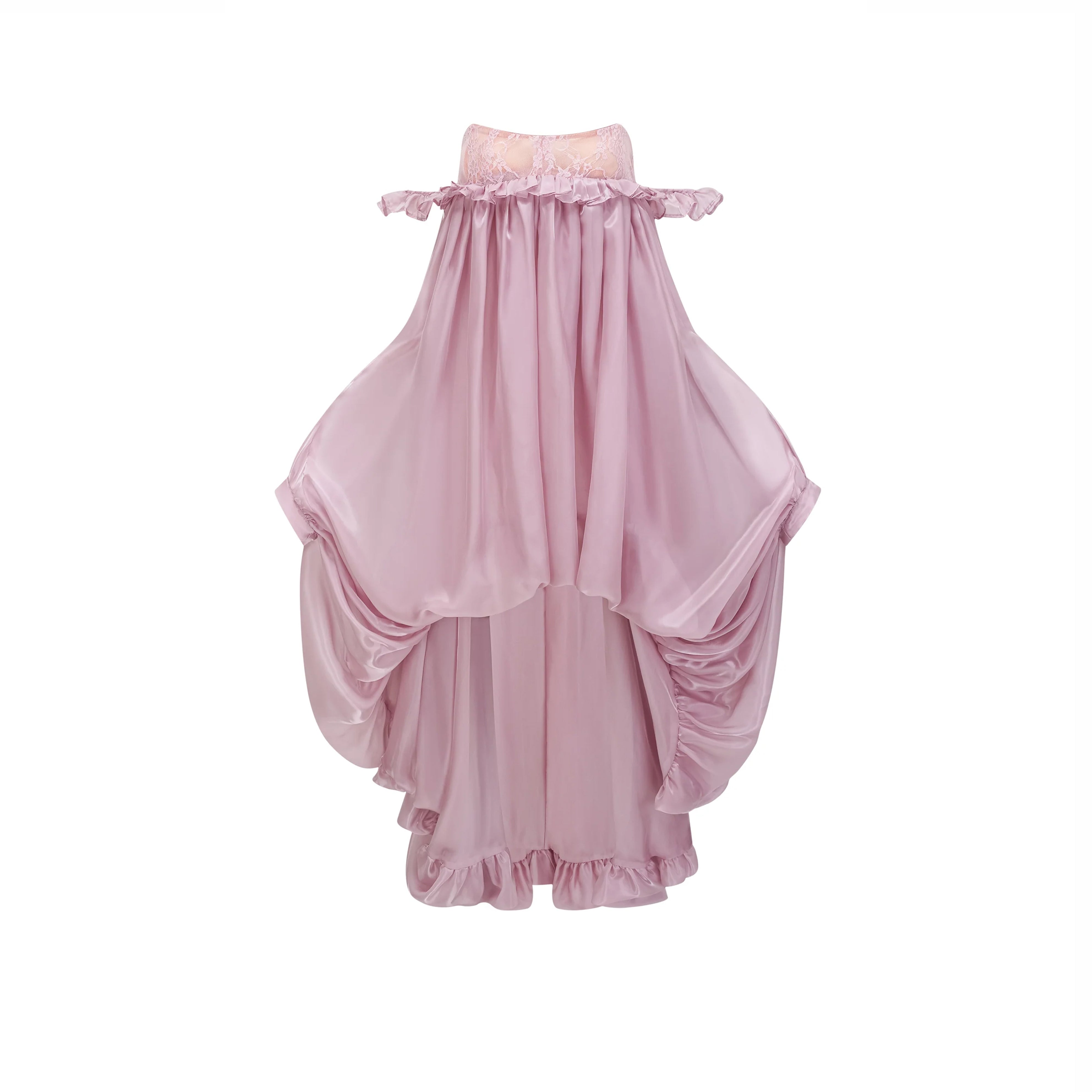 Glossy Bubble Hem Dress In Pink