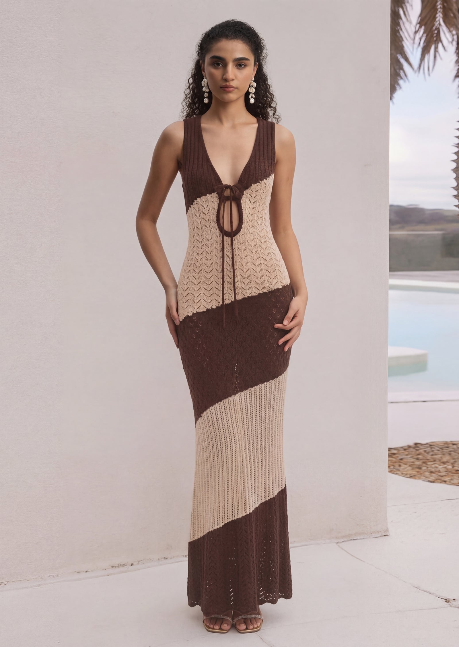 Julie Crochet Knit Maxi Dress
