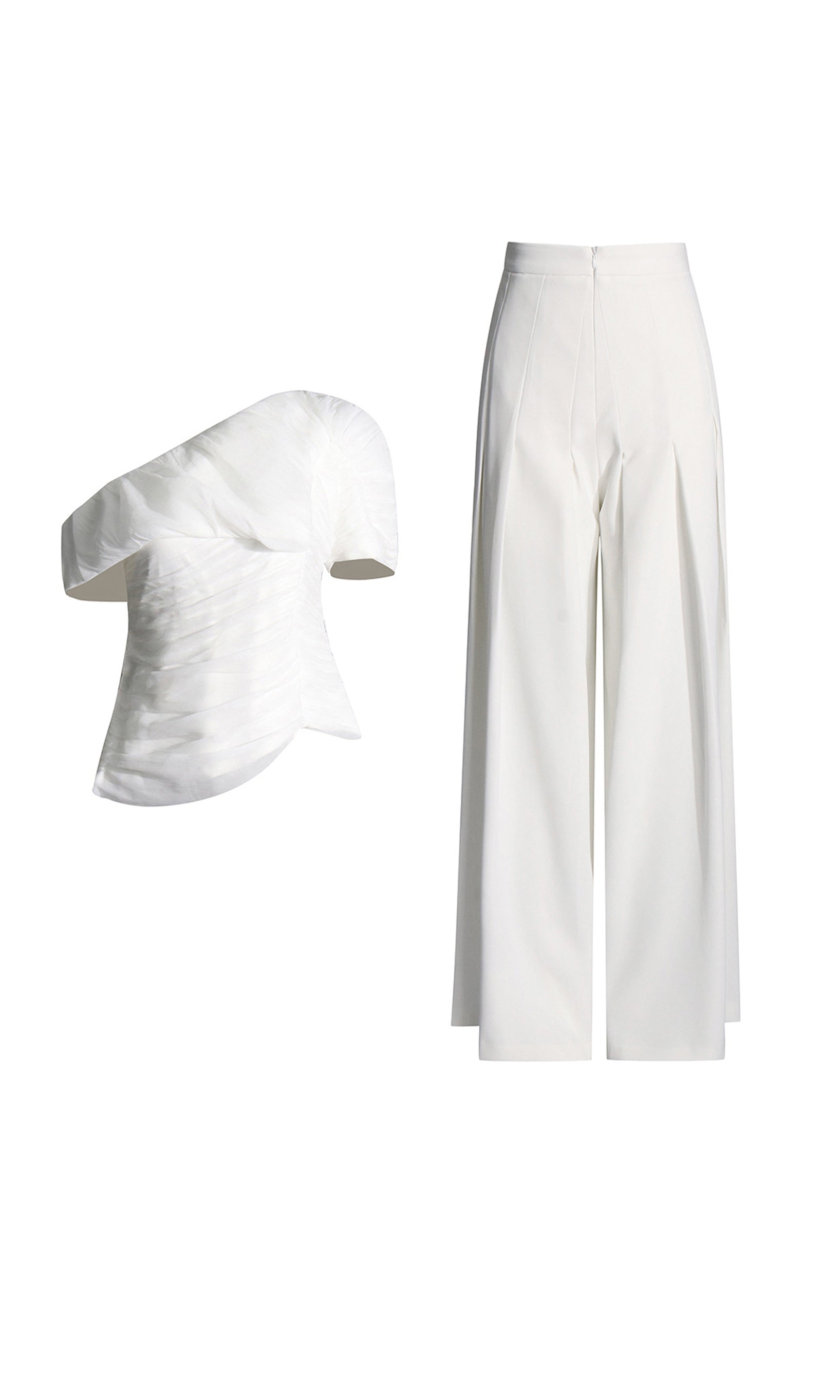 White Two Piece Pant Suit
