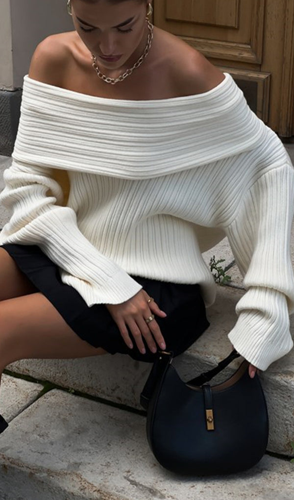 One Shoulder Knitted Sweater Top