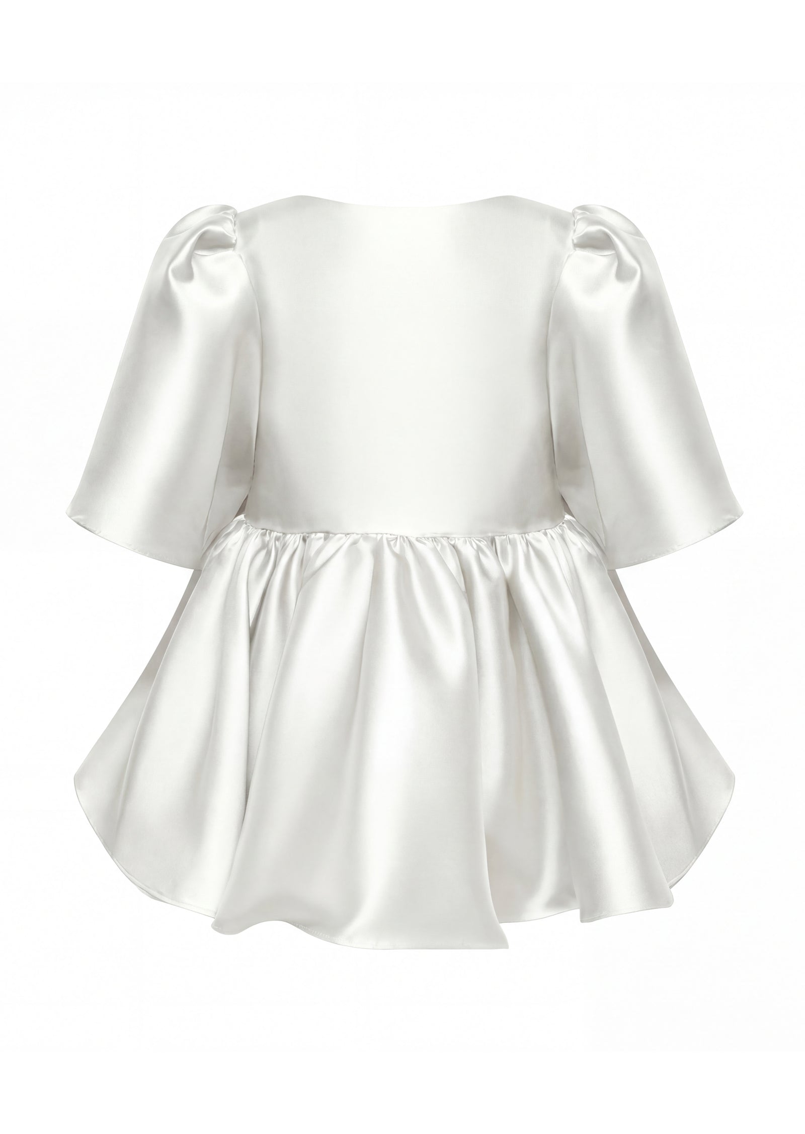 Midikleid in A-Linie mit Blumenmuster und Laternenärmeln