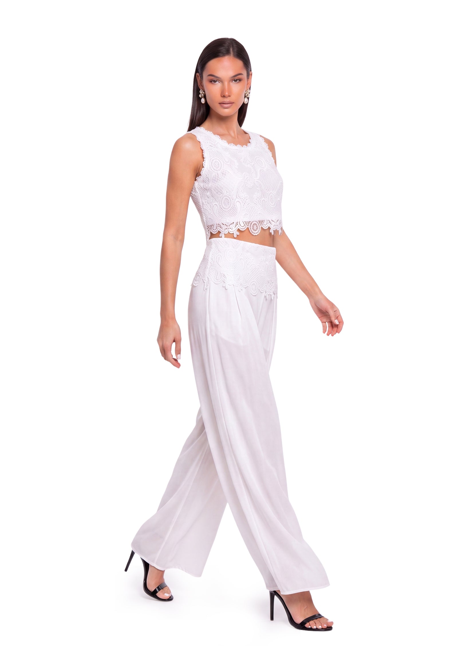 Midikleid in A-Linie mit Blumenmuster und Laternenärmeln