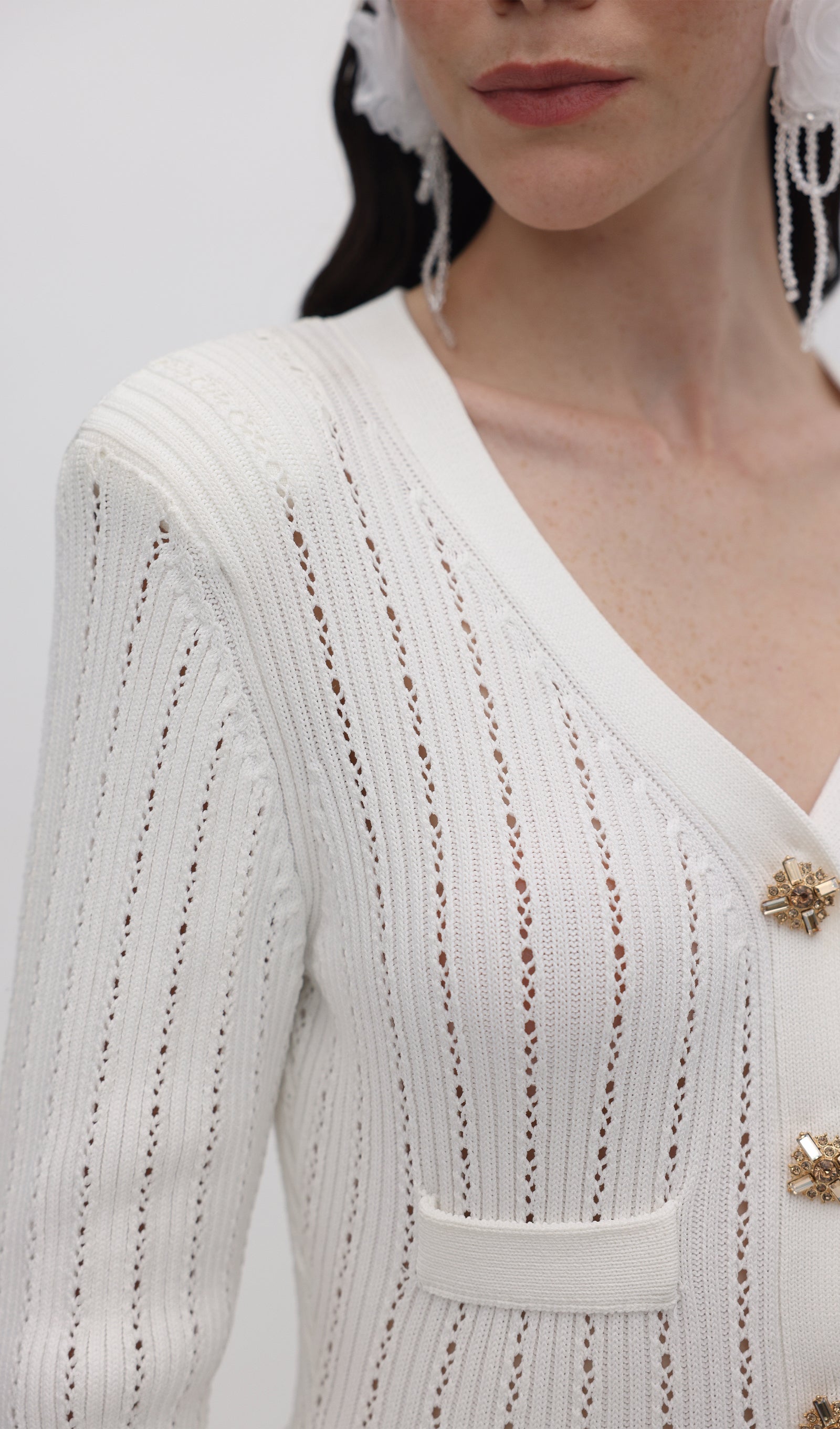 Midikleid in A-Linie mit Blumenmuster und Laternenärmeln