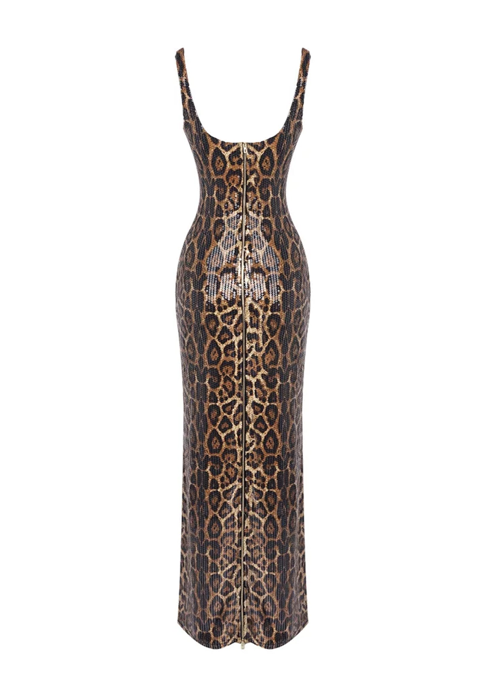 Mayu Sleeveless Sequined Cape Two Piece Dress