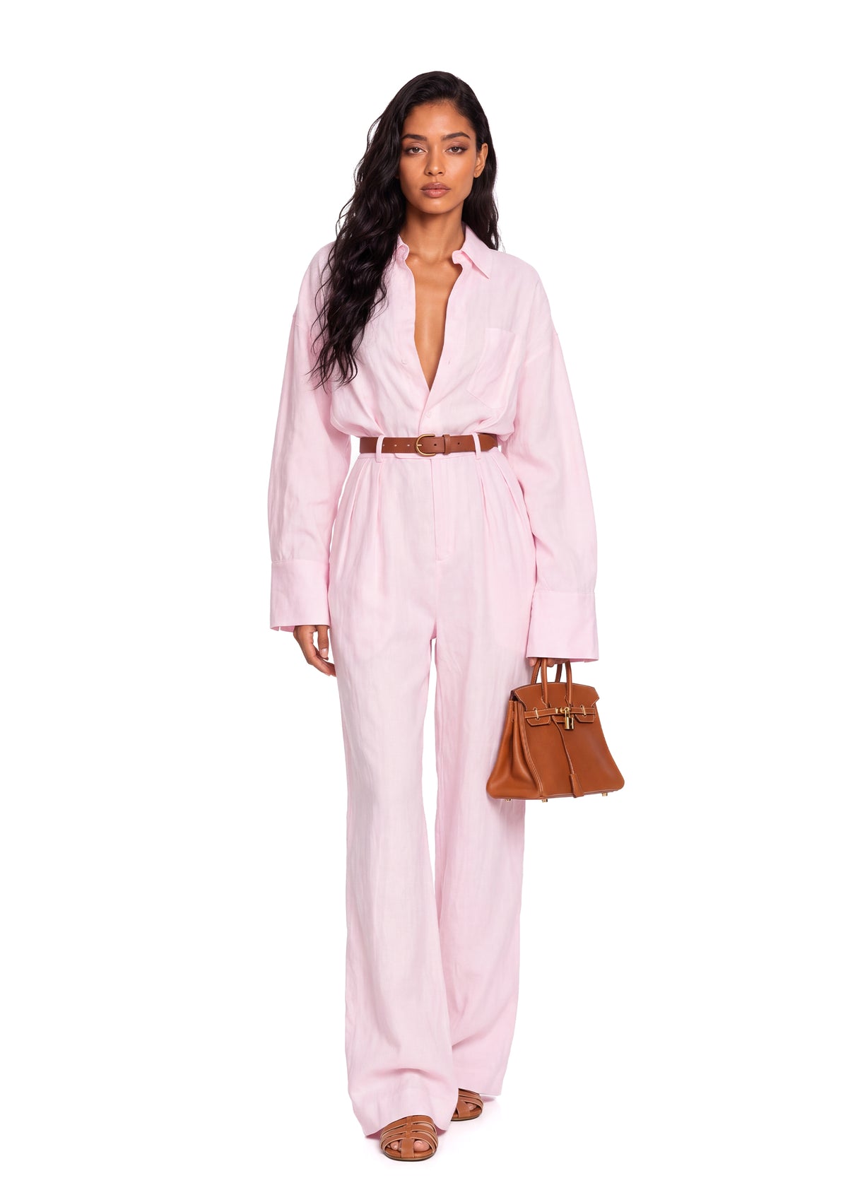 Aakifah Long Sleeve  Bodysuit In Pink