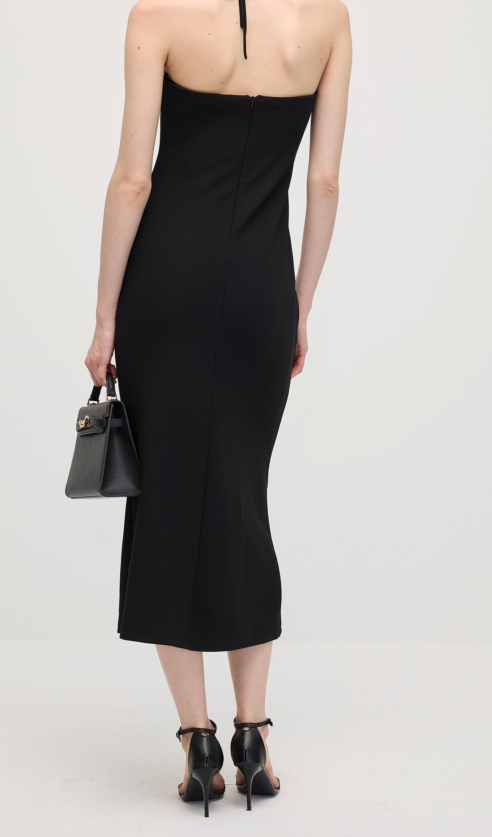 Midikleid in A-Linie mit Blumenmuster und Laternenärmeln