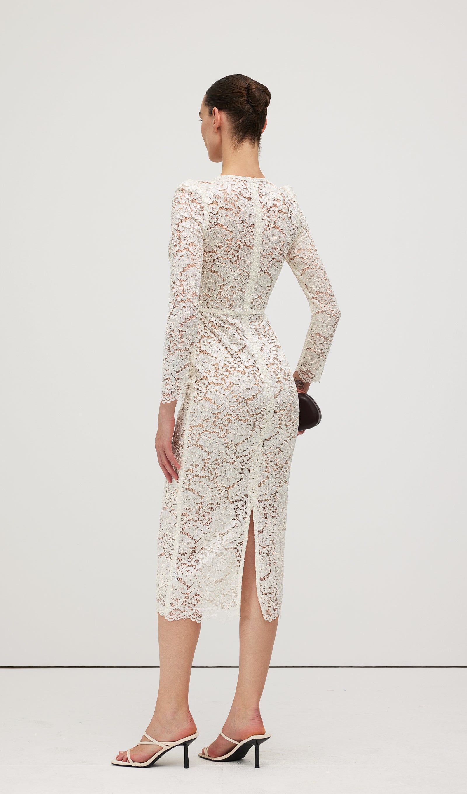 Embellished Lace Midi Dress