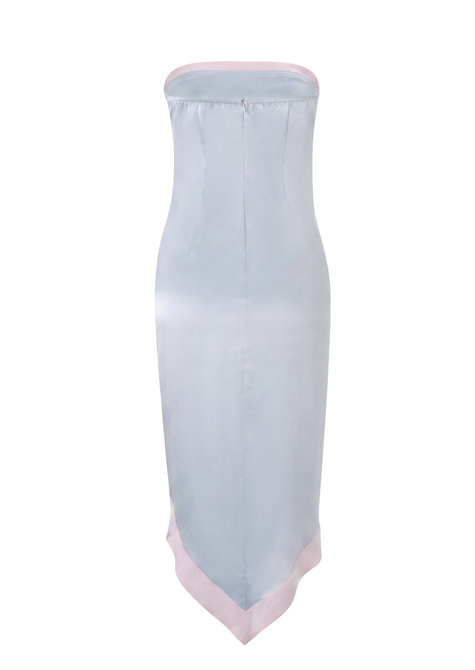 Deodat Lace Satin Strapless Midi Dress