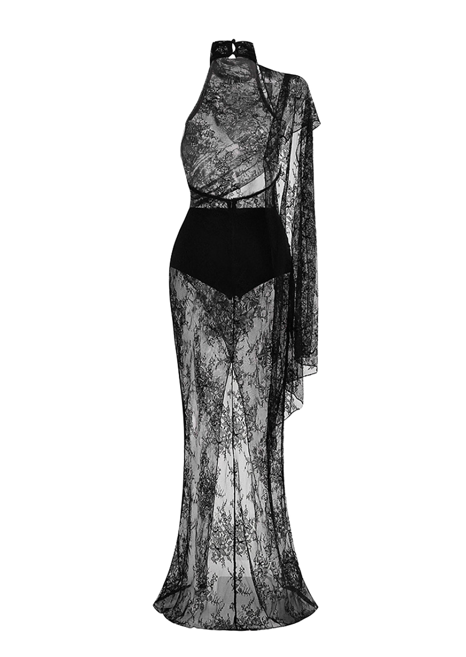 Xidorn Lace Backless Maxi Dress In Black
