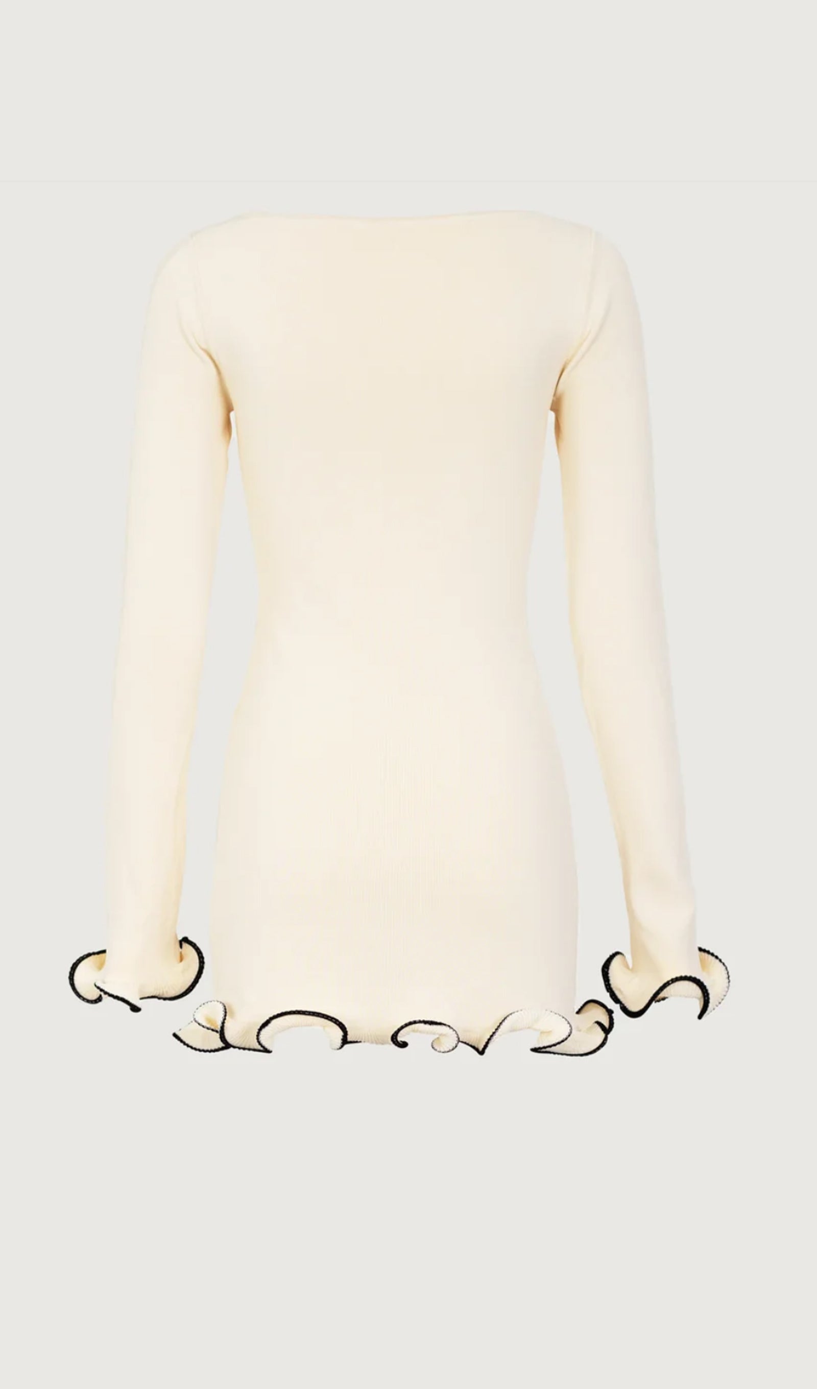 Ruffle Hem Mini Dress White