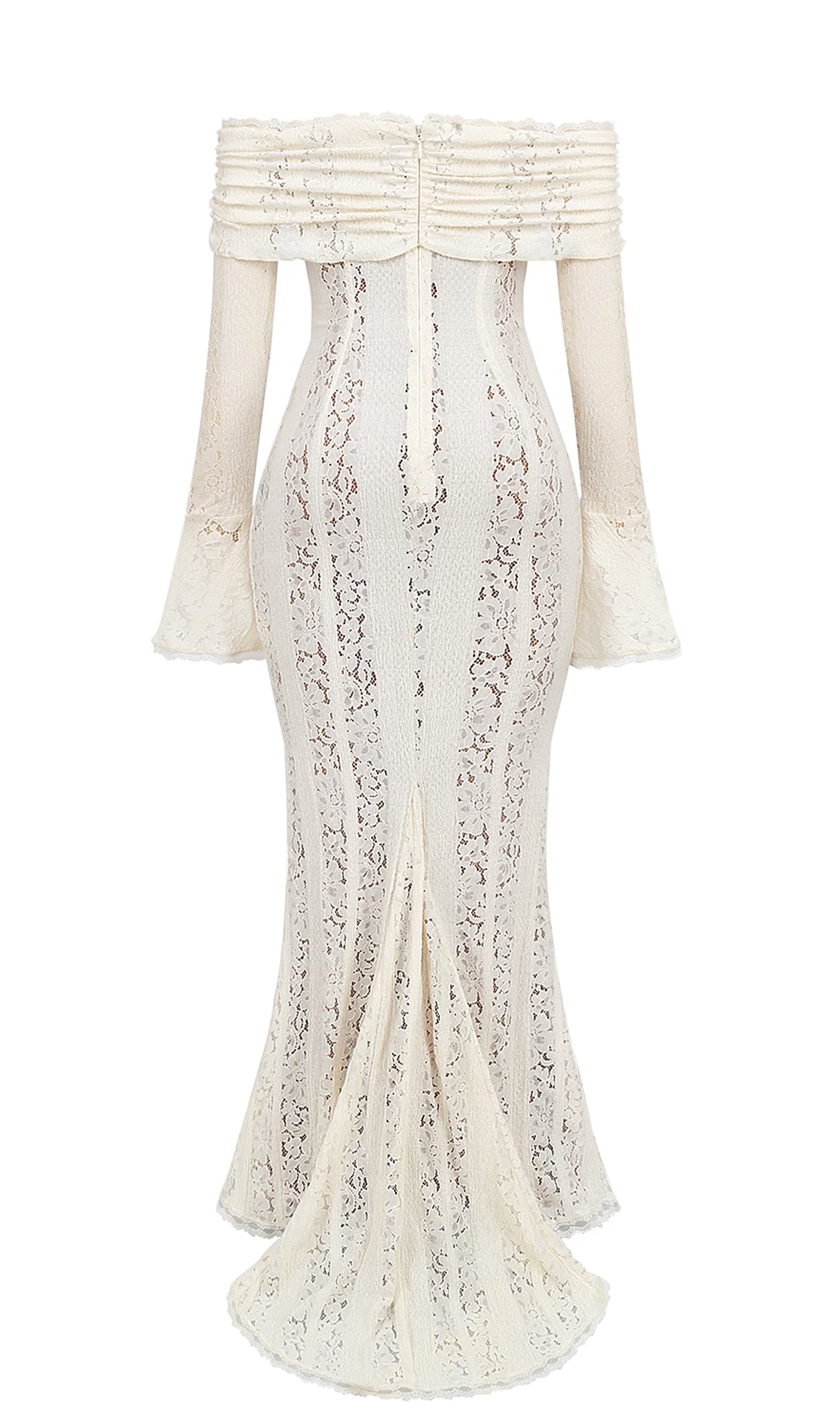 Midikleid in A-Linie mit Blumenmuster und Laternenärmeln