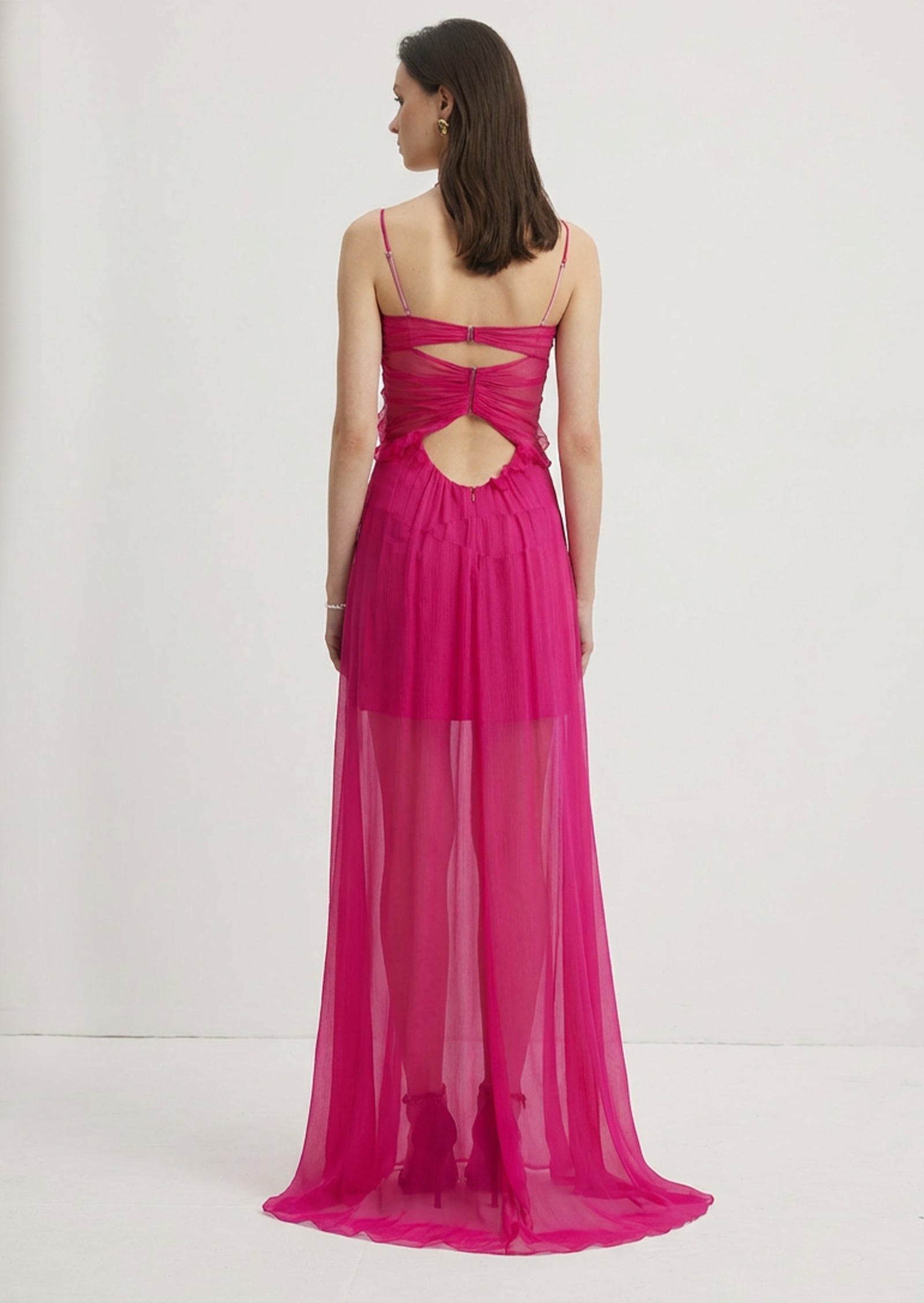 Midikleid in A-Linie mit Blumenmuster und Laternenärmeln
