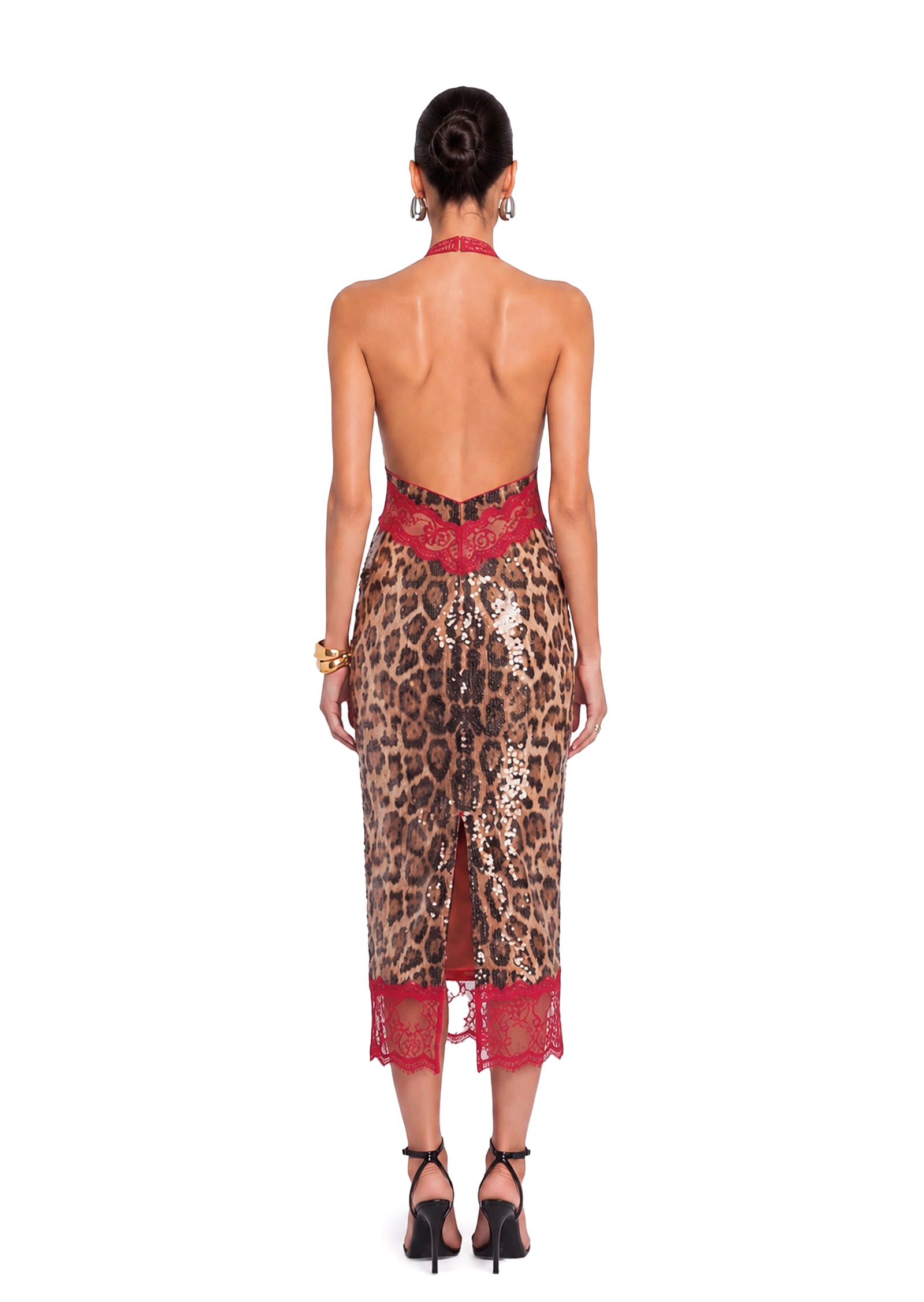 Sachin Halter Neck Midi Dress
