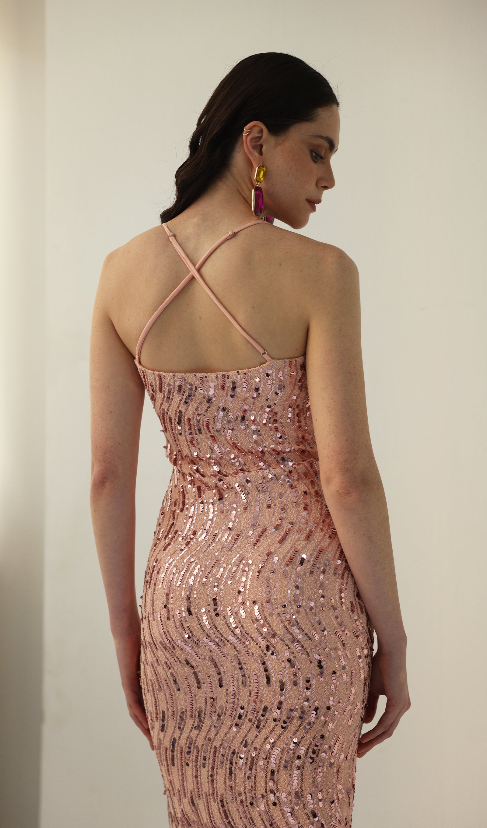 Midikleid in A-Linie mit Blumenmuster und Laternenärmeln