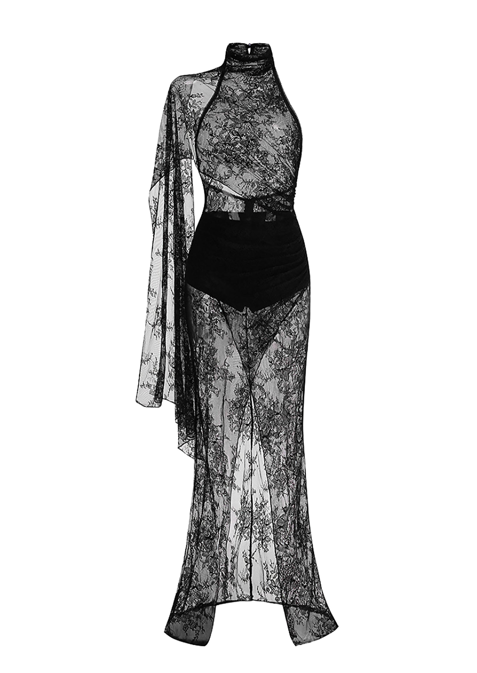 Xidorn Lace Backless Maxi Dress In Black