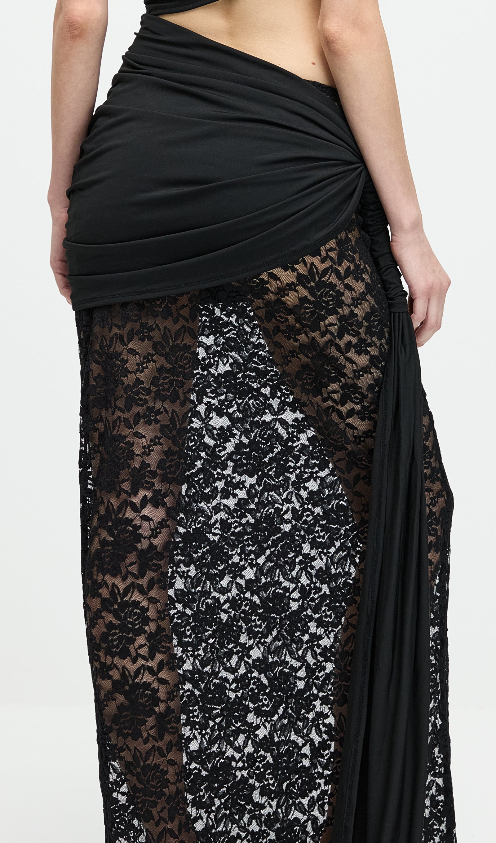 Midikleid in A-Linie mit Blumenmuster und Laternenärmeln