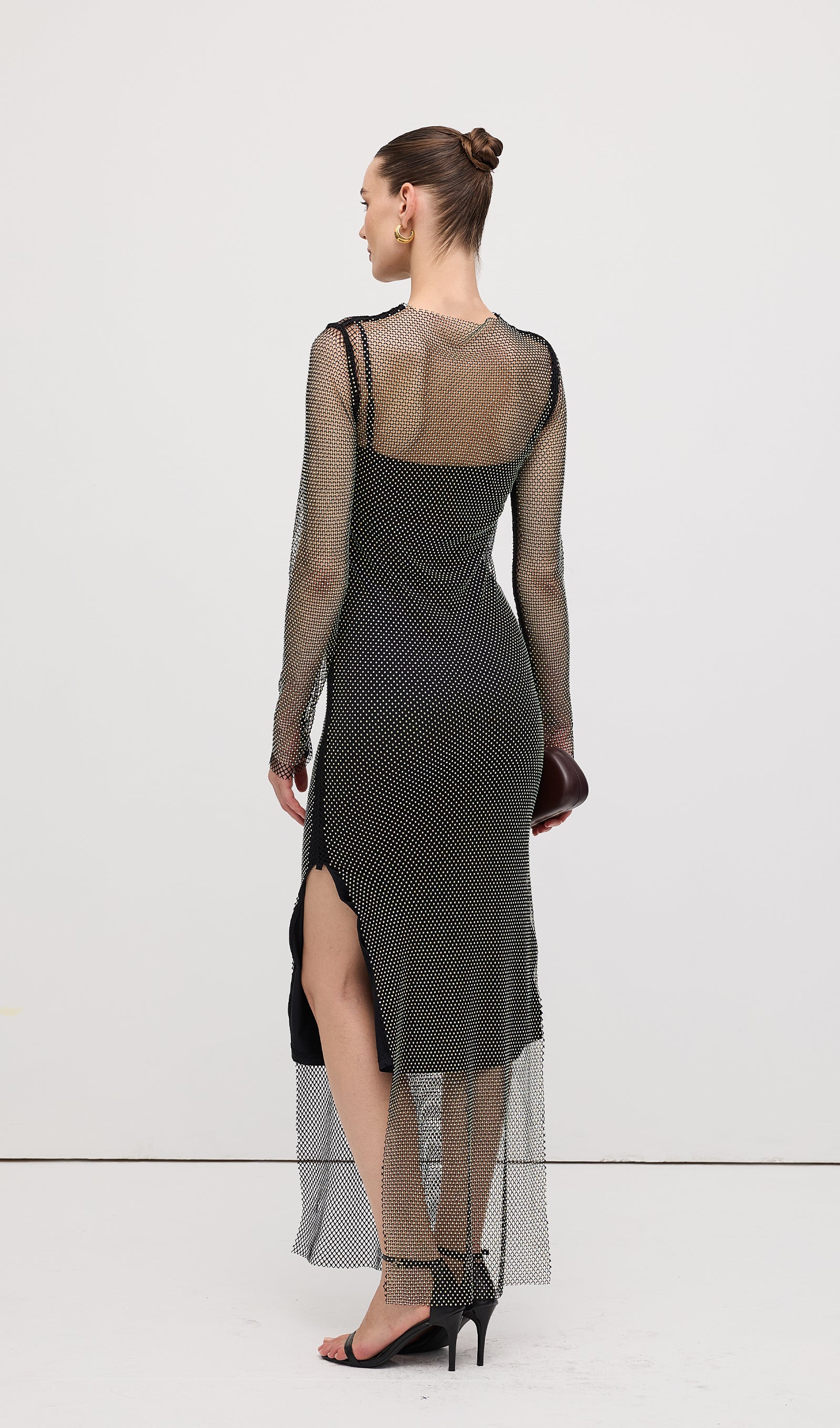 Mesh With Monochrome Maxi Dress