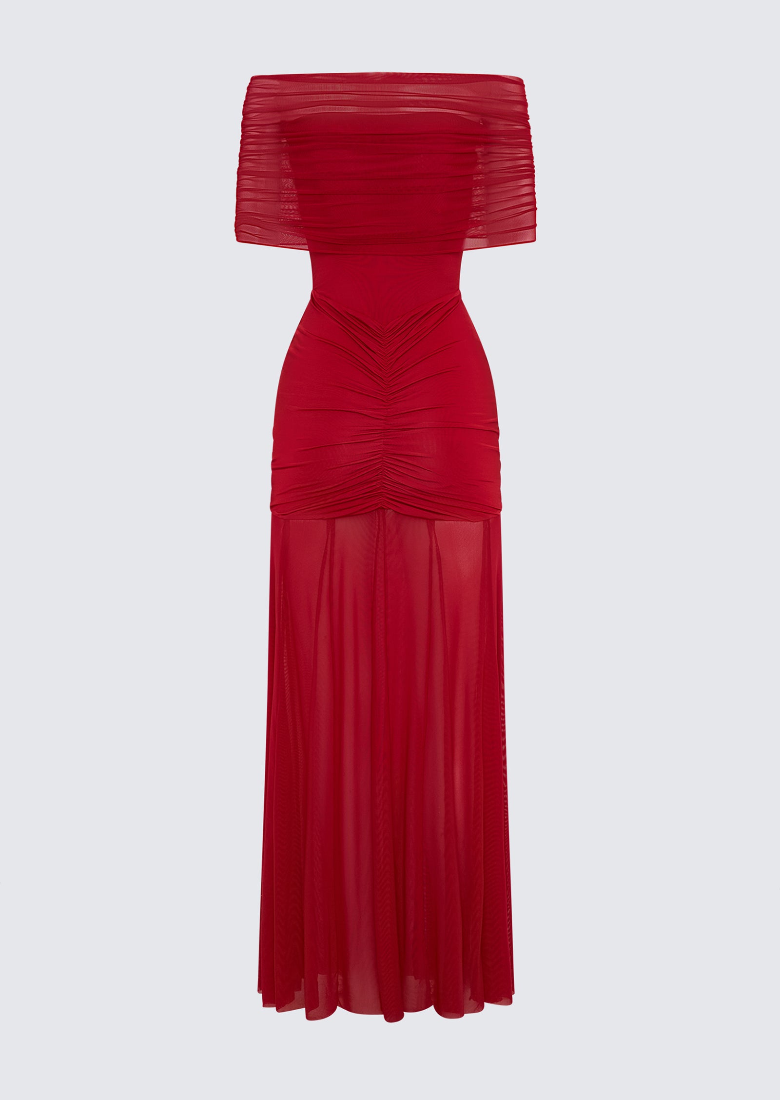 Slinky Off Shoulder Maxi Dress