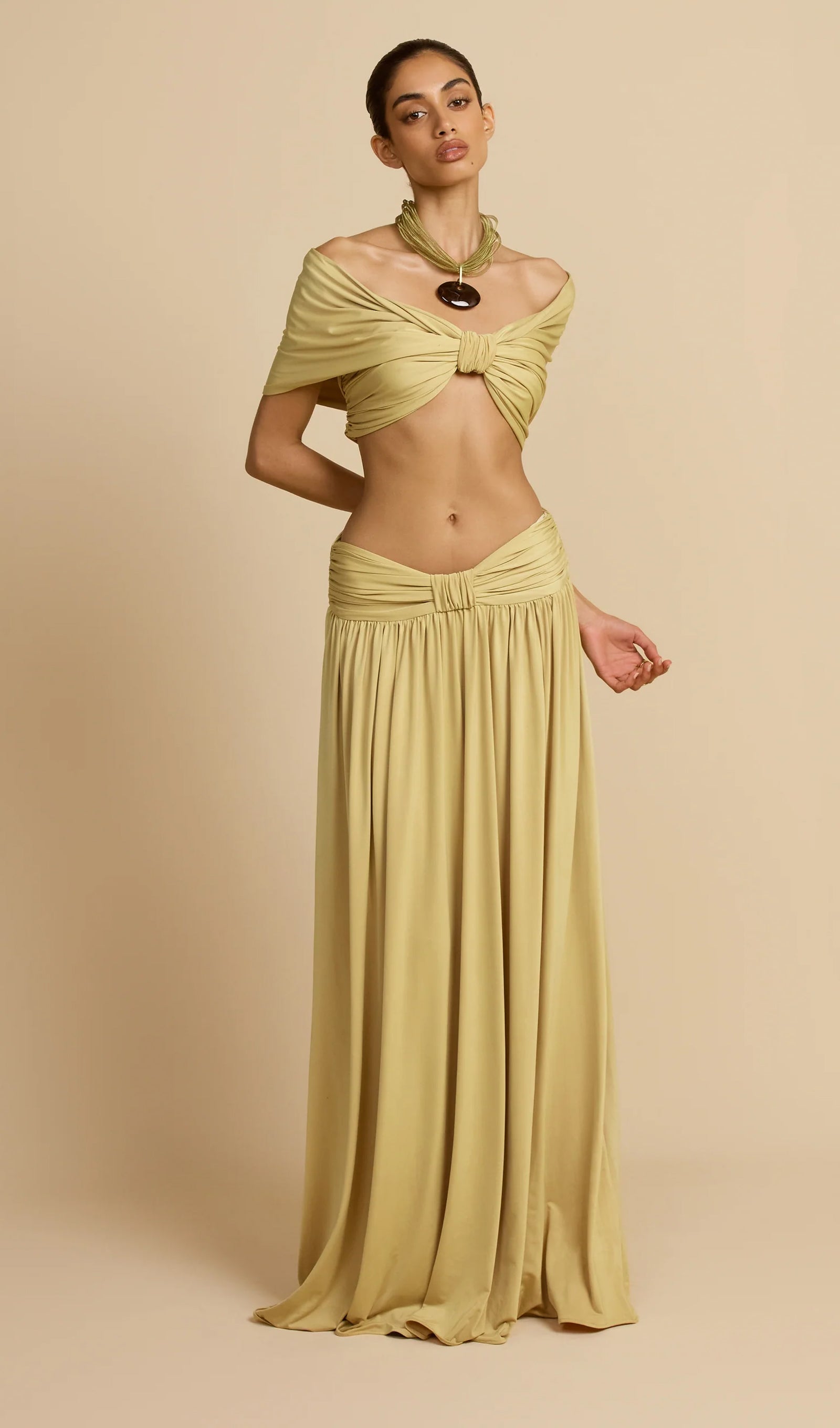 Midikleid in A-Linie mit Blumenmuster und Laternenärmeln