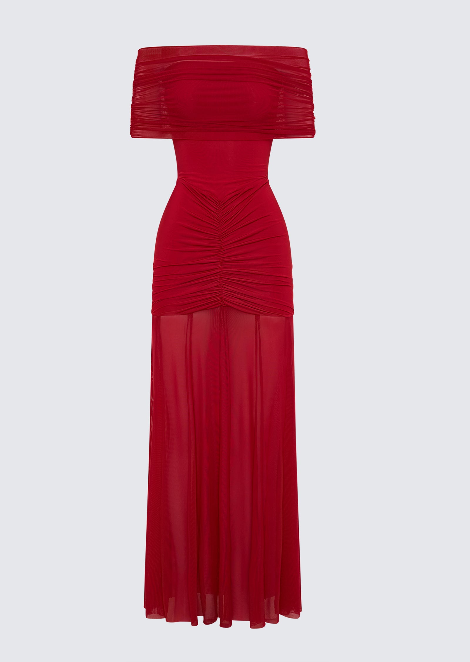 Slinky Off Shoulder Maxi Dress