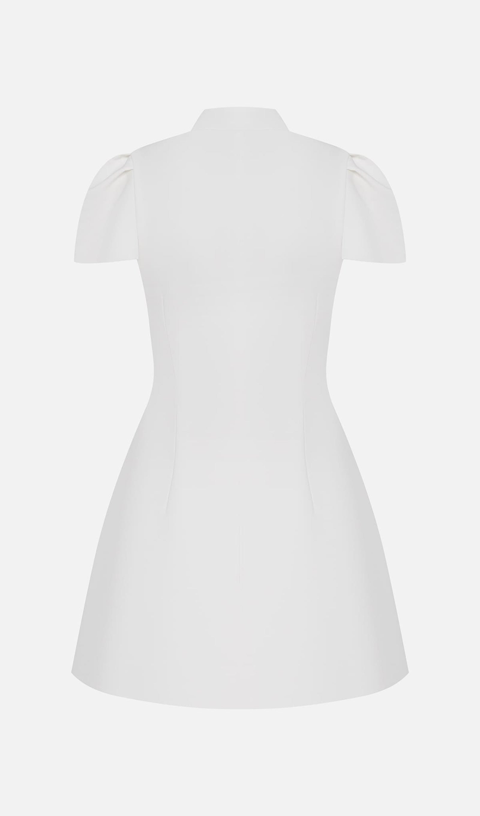 Mini Fitted Dress With Large Buttons In White