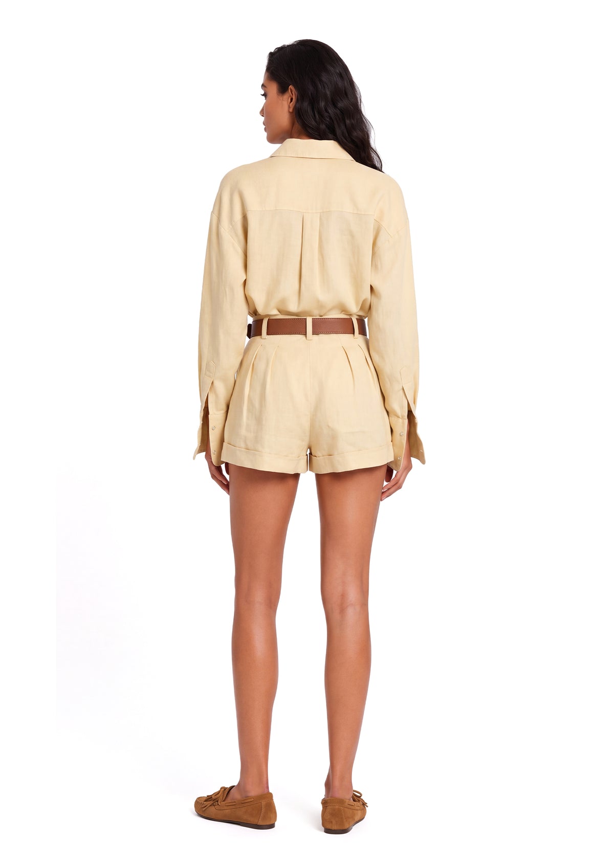 Aalam Long Sleeve Top & Shorts Set In Yellow