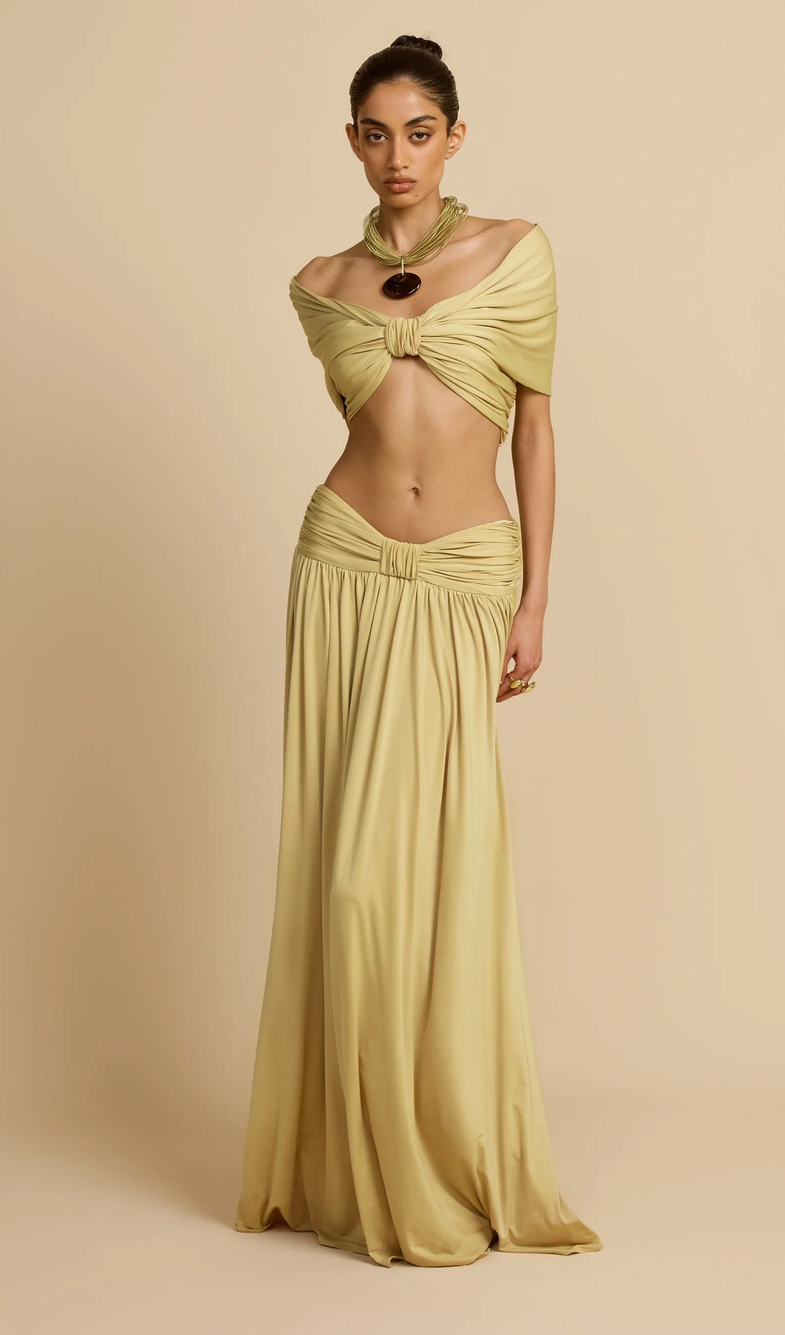 Midikleid in A-Linie mit Blumenmuster und Laternenärmeln