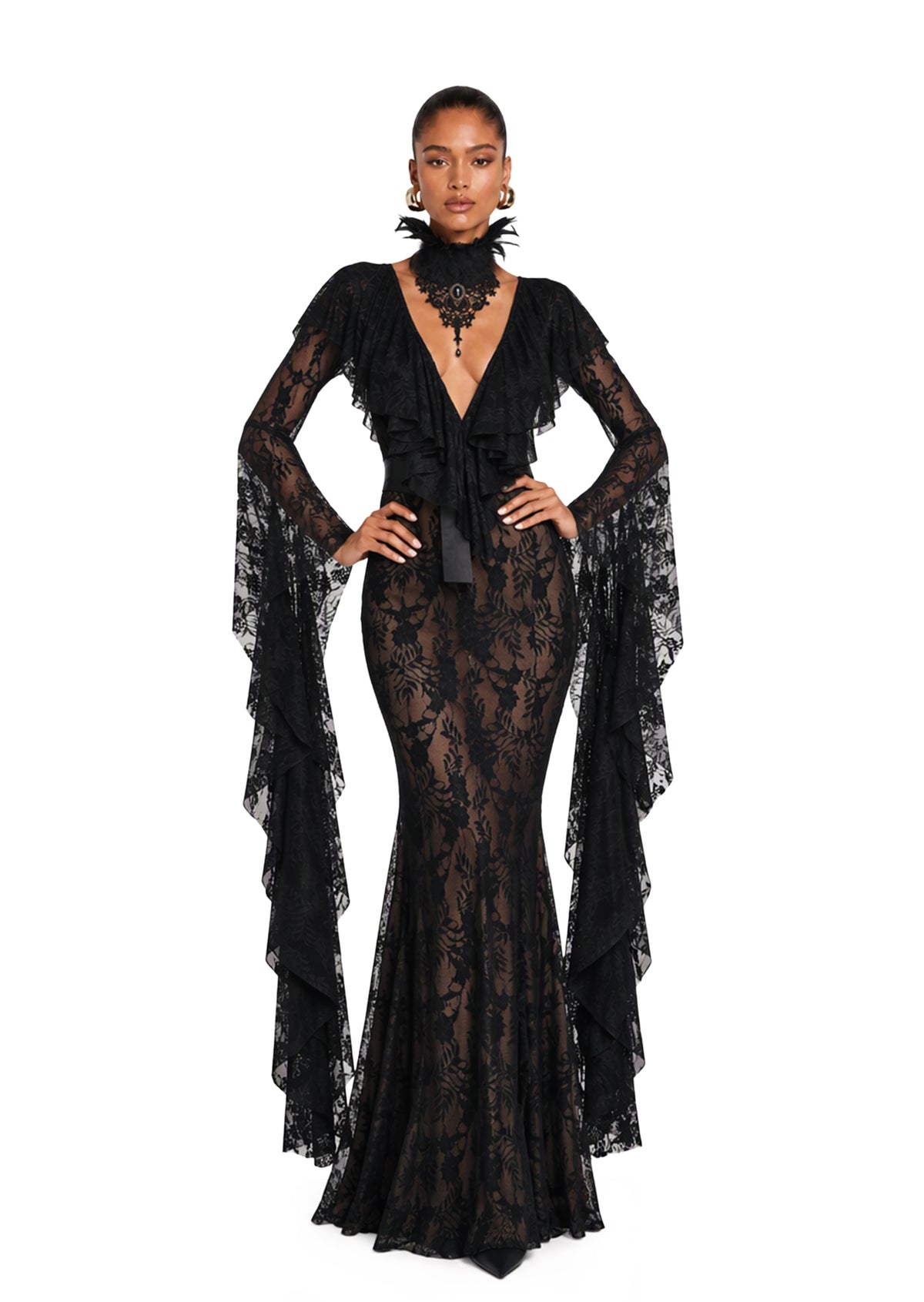 Zagiri  Ruffled  Maxi Dress In Black