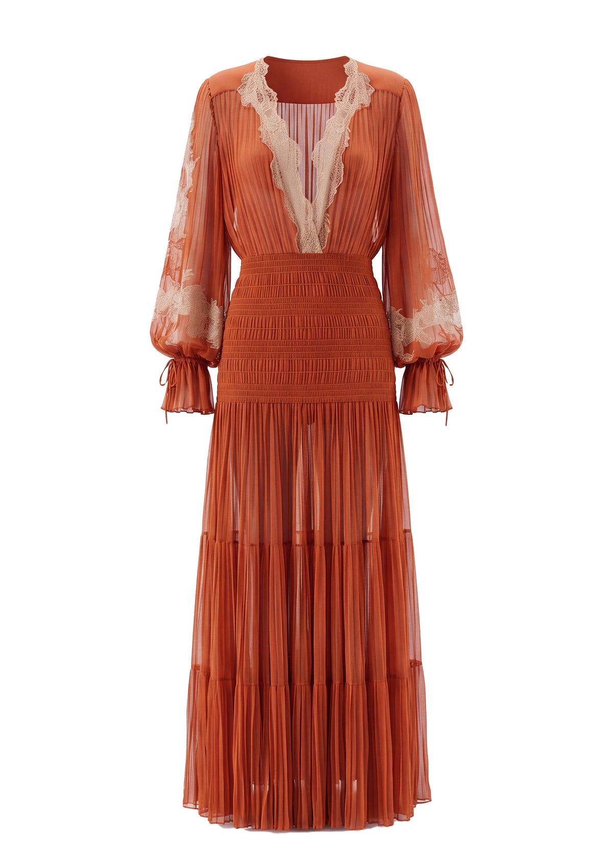 Macario Long Sleeve Lace Maxi Dress