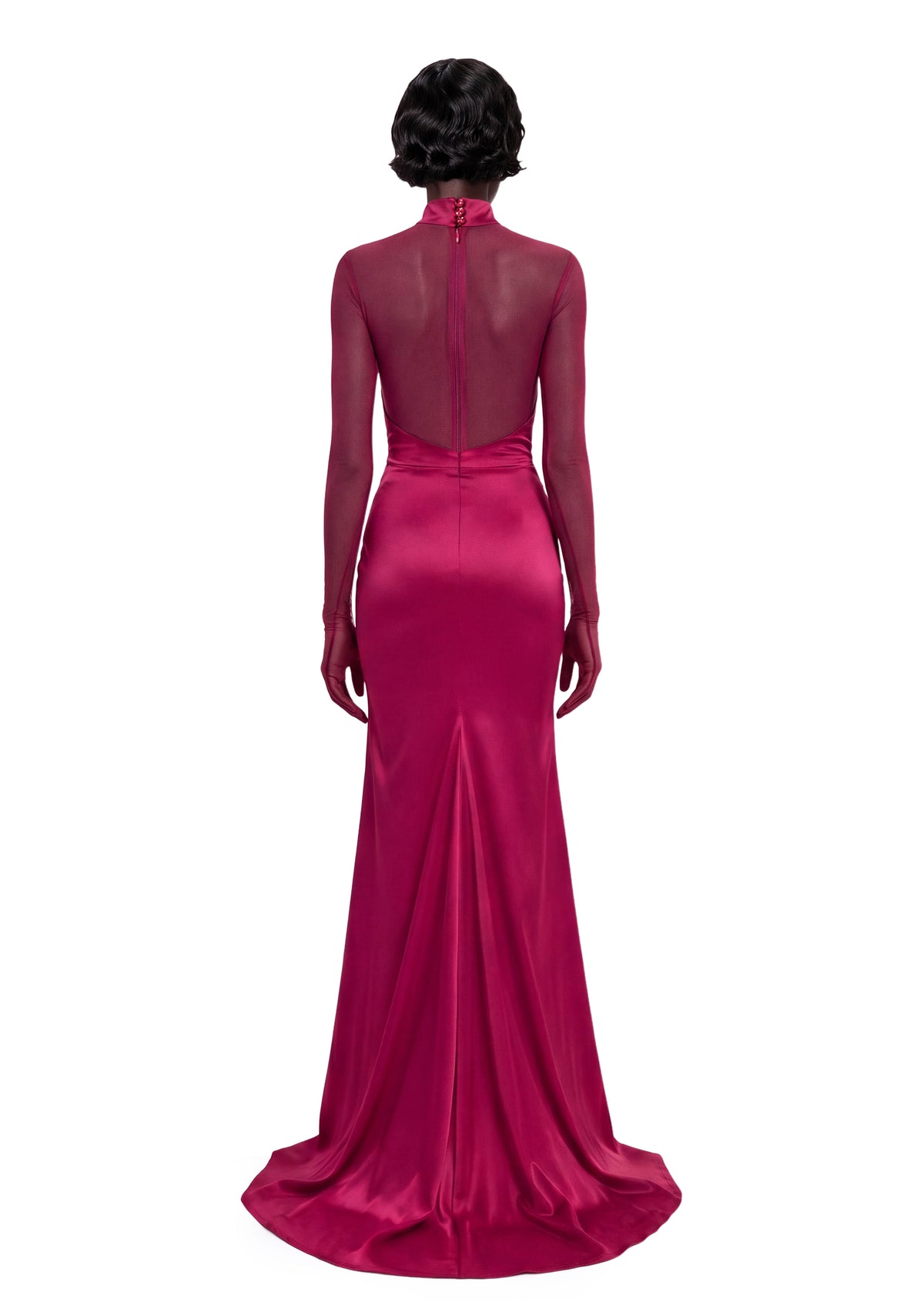 Yoite Satin Maxi Dress In Red