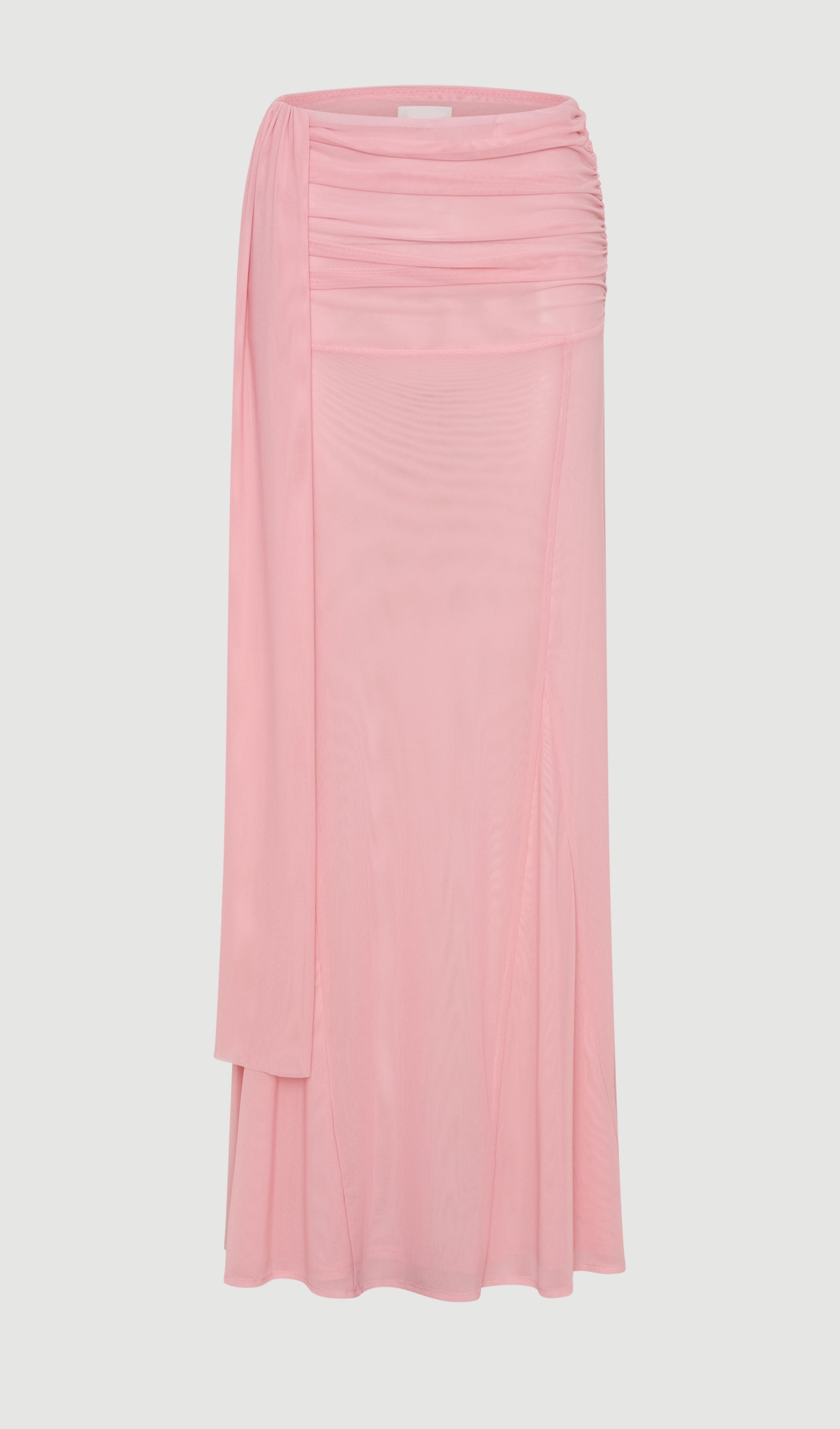 Mesh Top & Maxi Skirt In Pink